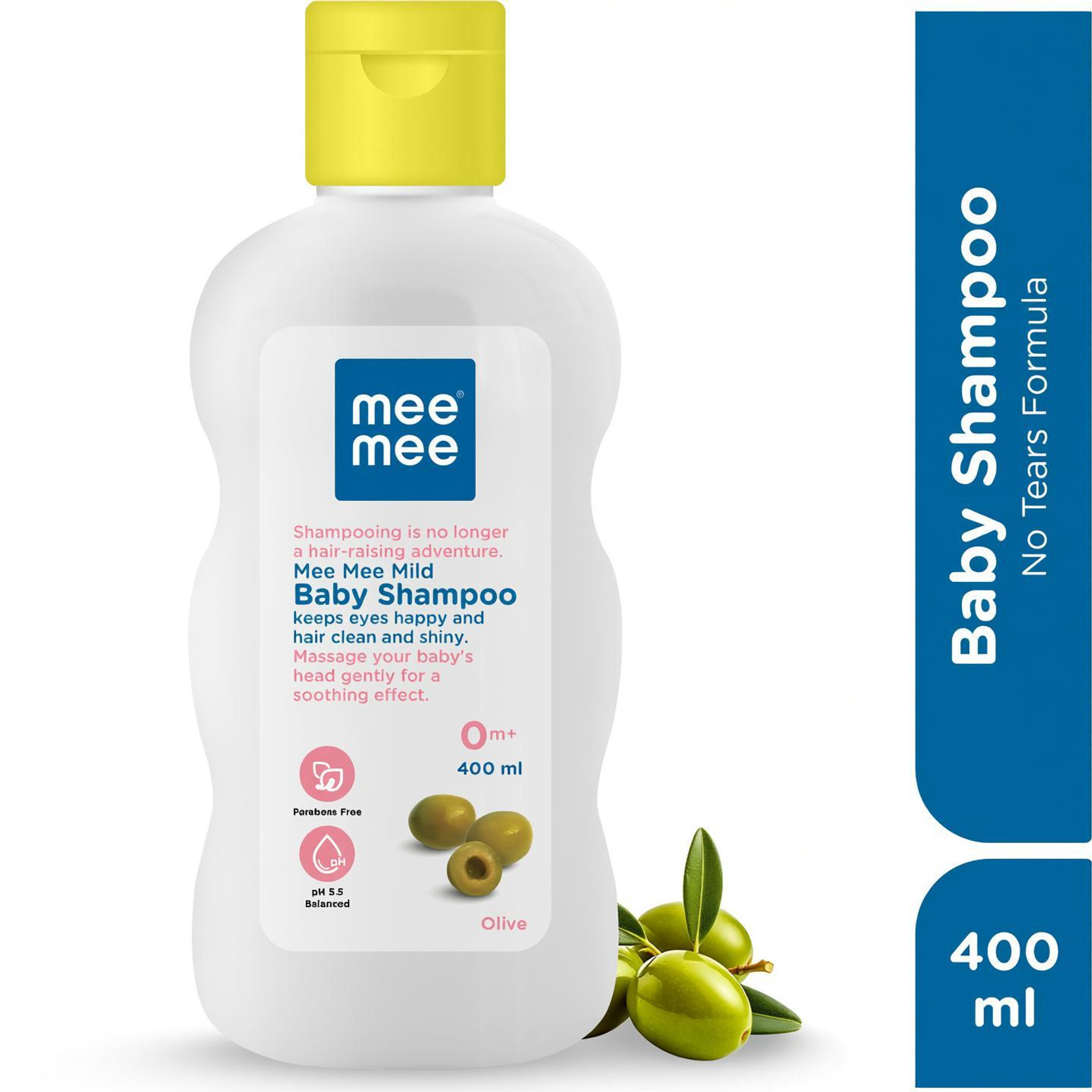 MeeMee Baby Shampoo Olive Extracts, Dermatologist Tested, Hypoallergenic, Tear Free