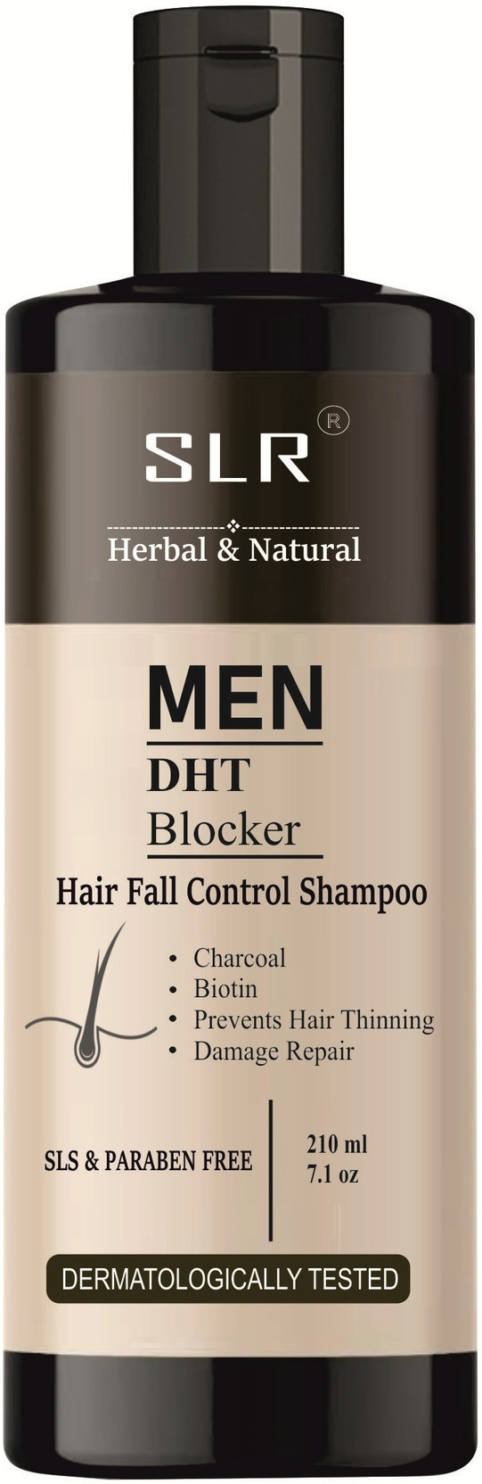 SLR DHT Blocker Shampoo for Men | Hair Fall Control | With Biotin & Charcoal