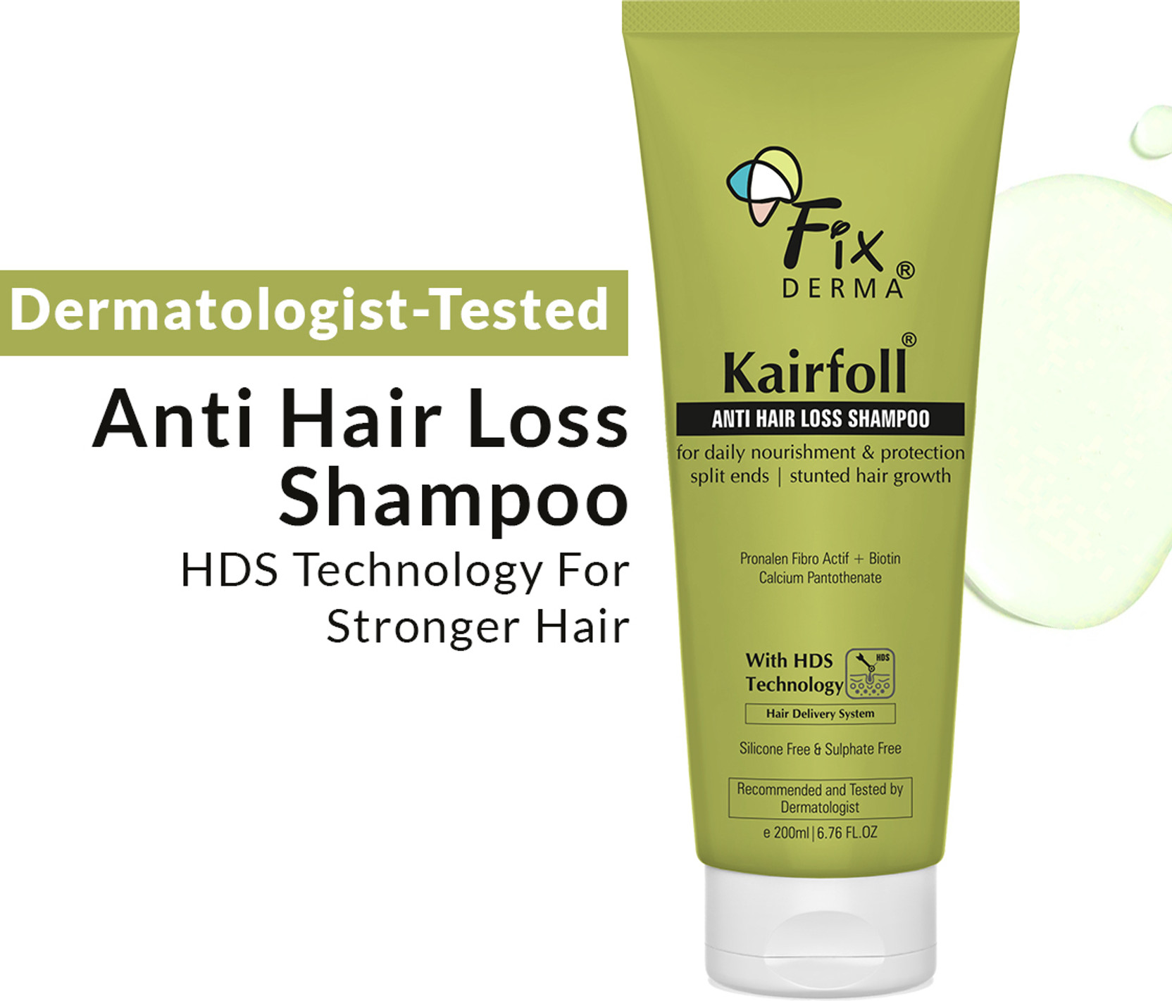 Fixderma Kairfoll Anti Hair Fall Shampoo with Biotin For Hair Fall Control & Hair Growth