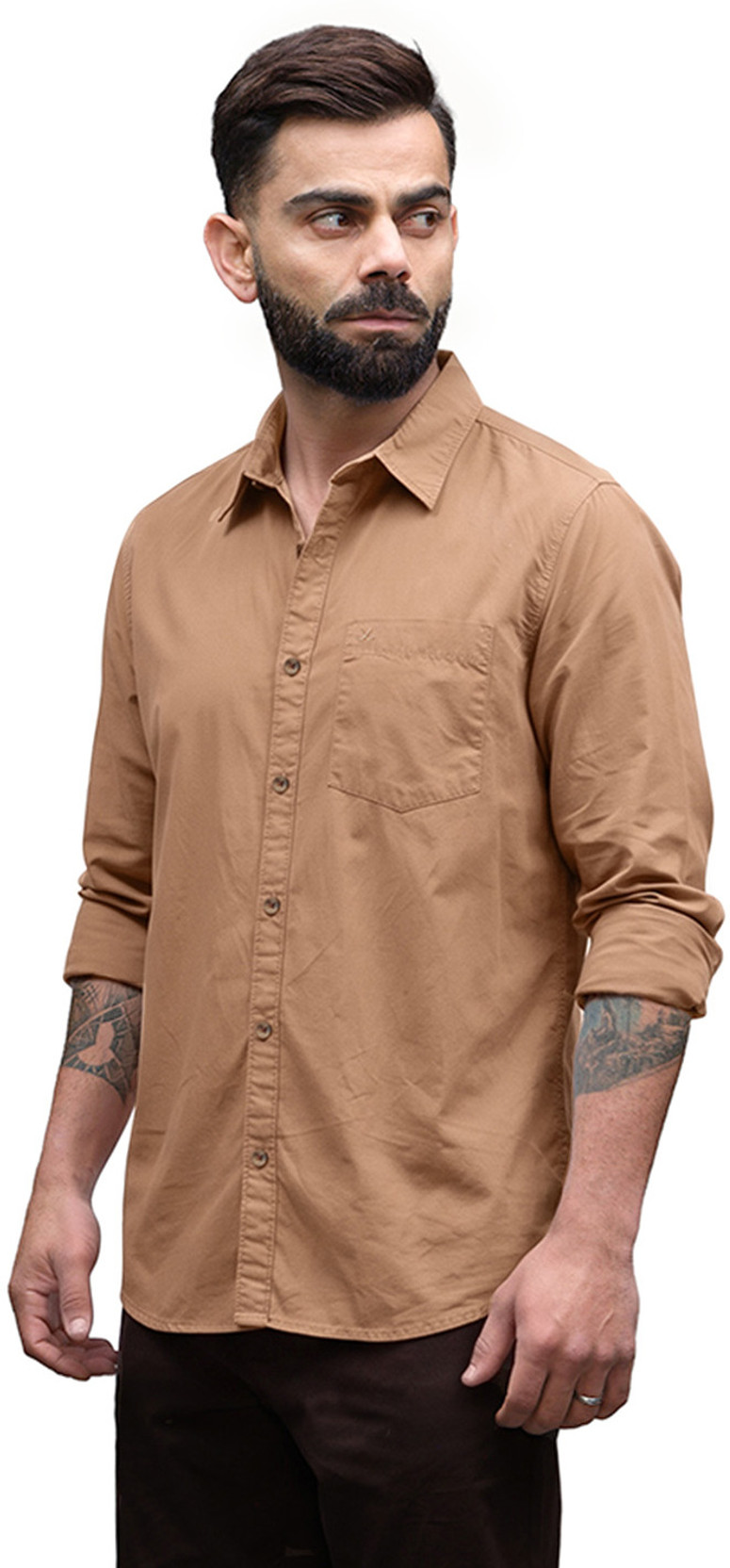 Men Slim Fit Solid Casual Shirt