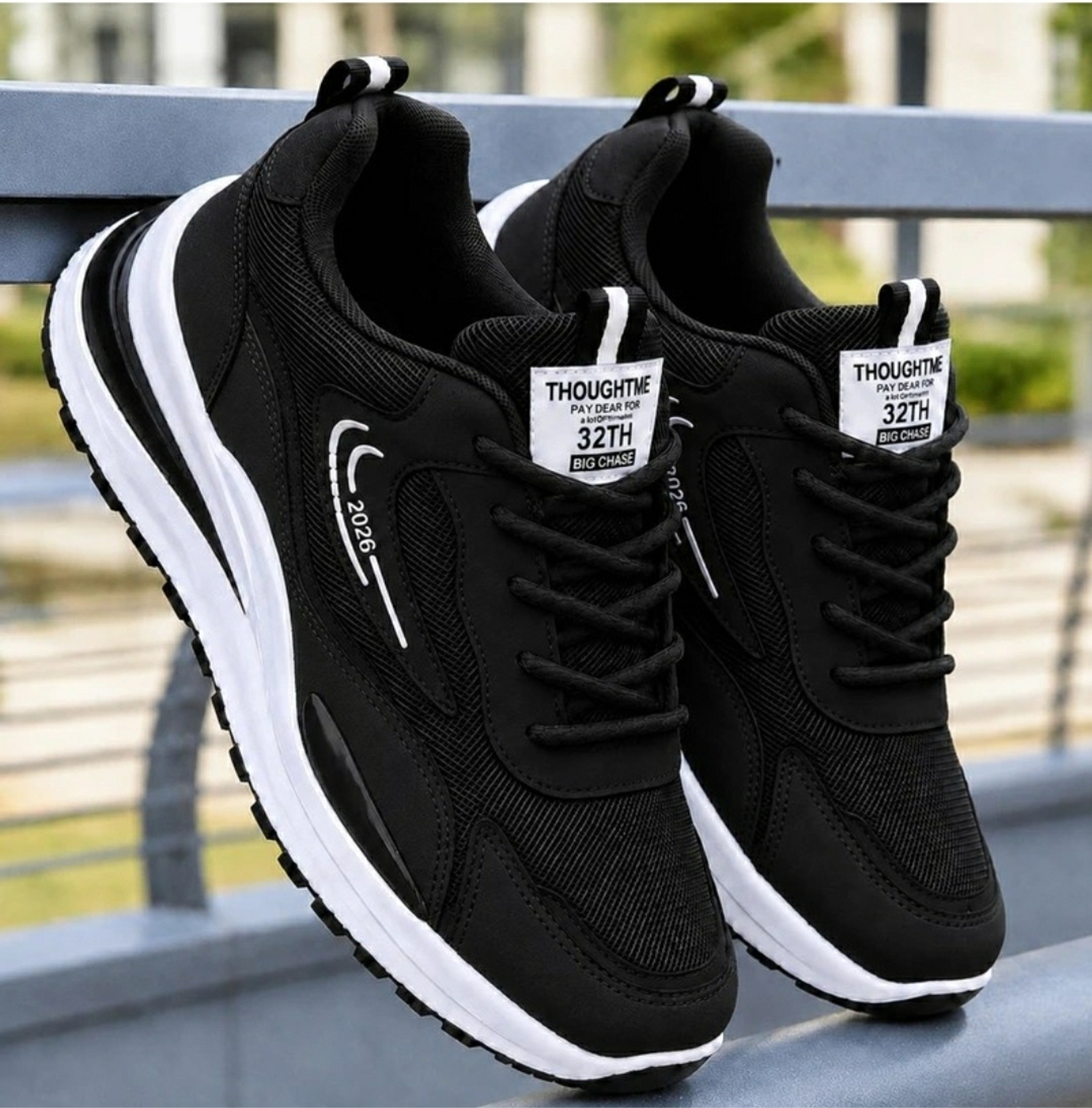 Men's White Sports Running Shoes โ Lightweight, Breathable Mesh Sneakers Sneakers For Men