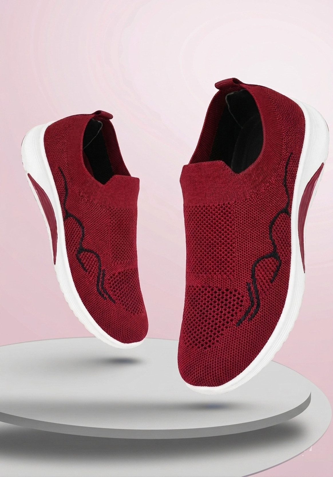 Memory Foam Walking Slip On Sneakers For Women