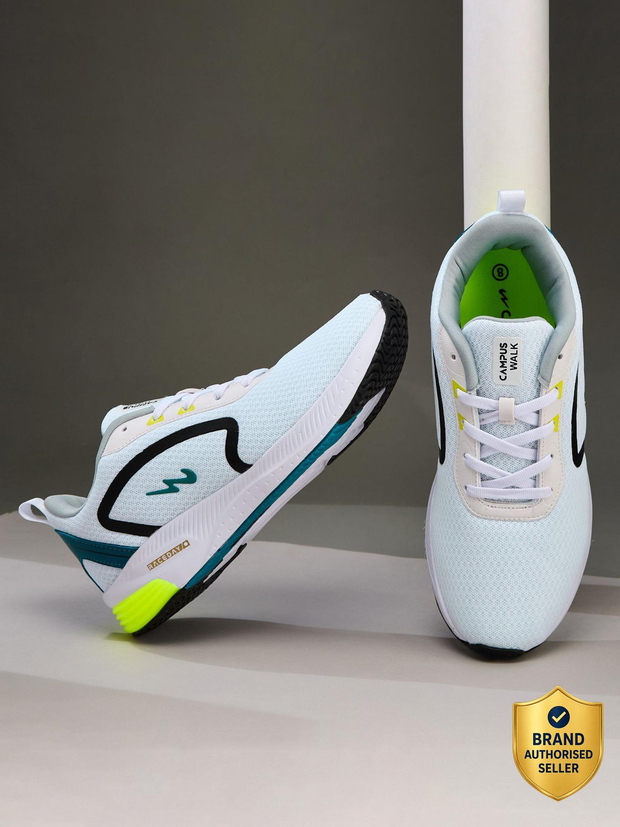 CAMPUS CAMP KARL Running Shoes For Men (White , 7)