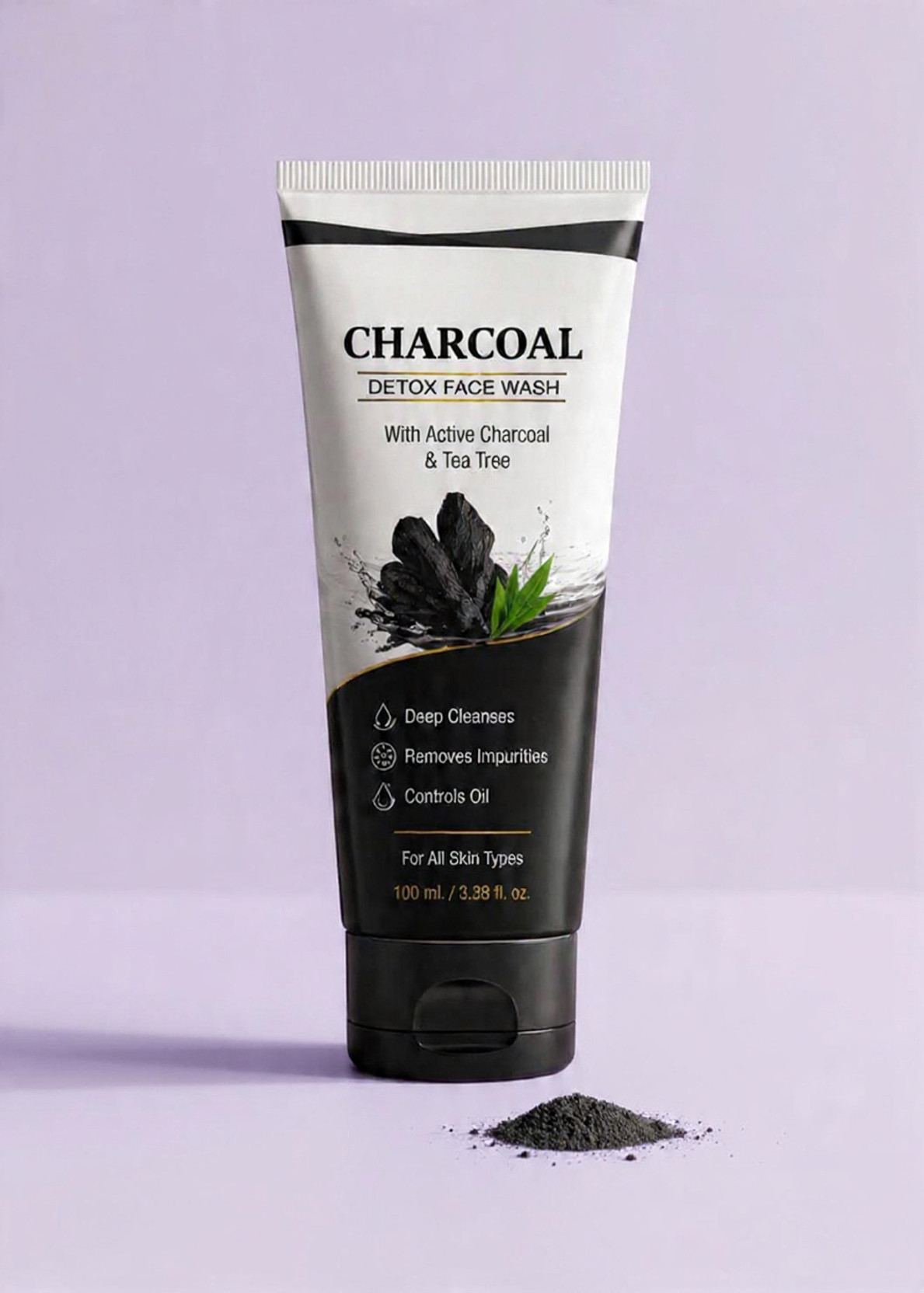 PIRKGLOW Charcoal  Skin Detox Oil Control for Men & Women Daily Use Face Wash