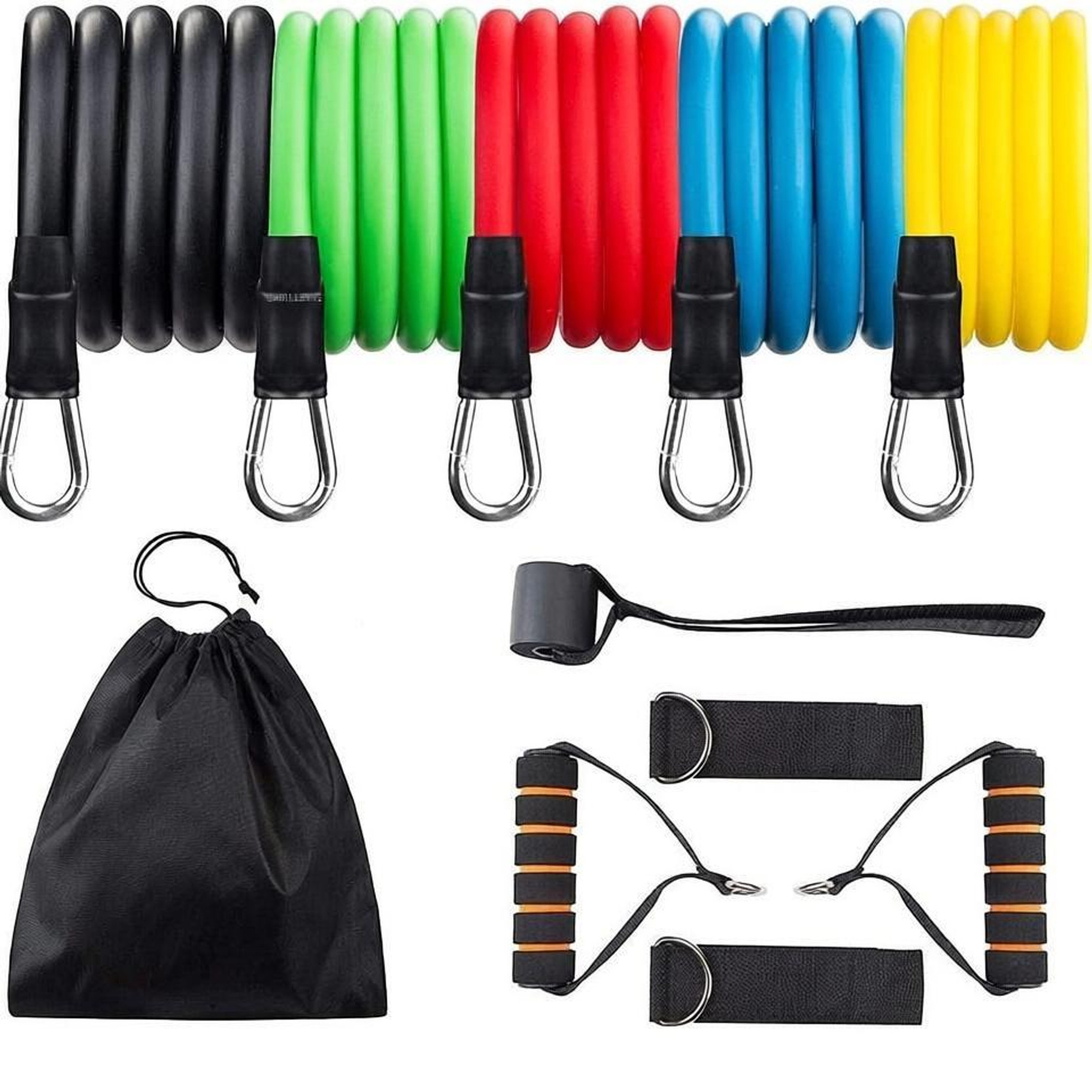 LAFILLETTE Resistance Bands Set with Door Anchor, Handles, Ankle Straps Resistance Tube