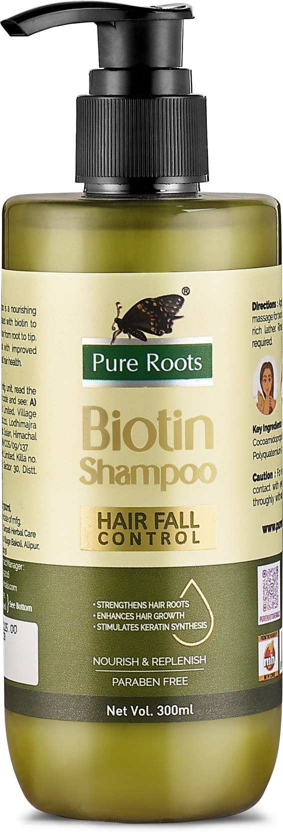 Pure Roots Biotin Shampoo | Reduces & controls Hair Fall, Suitable for All Hair Types