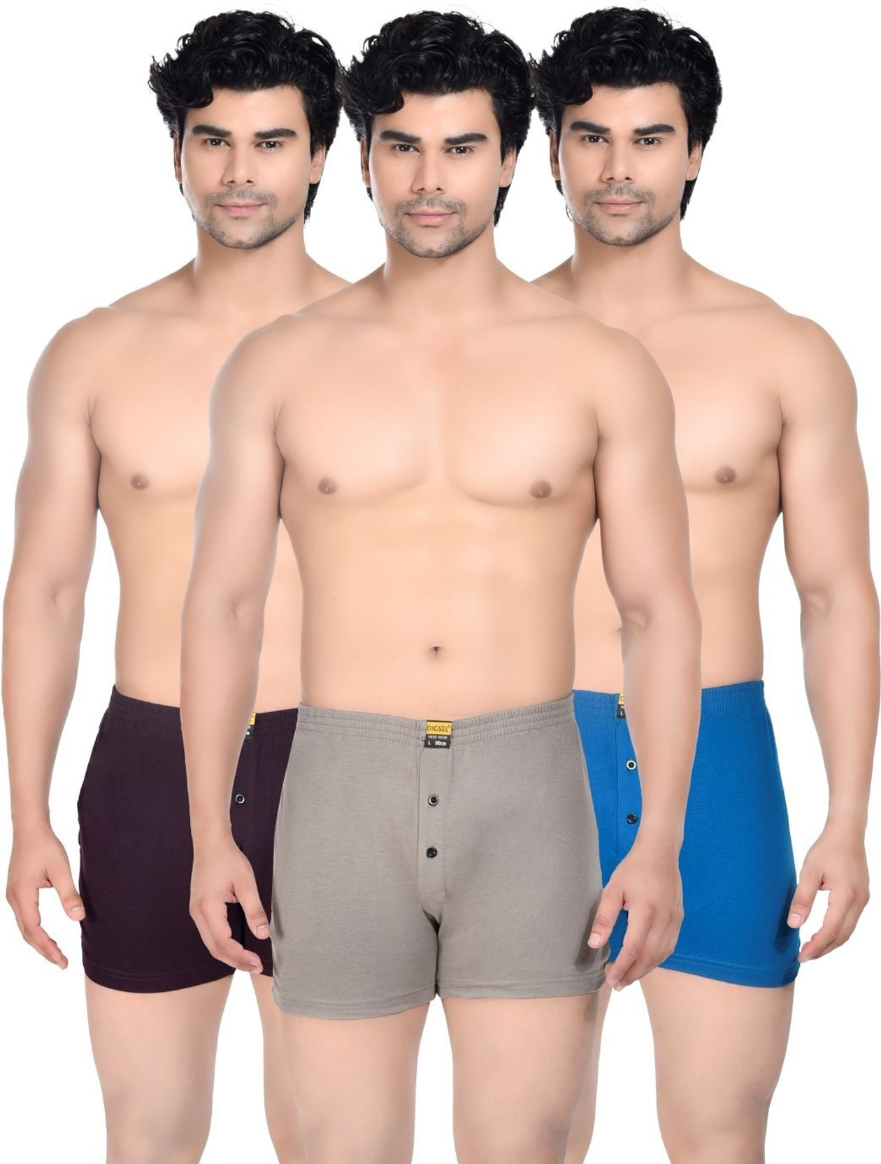 Pack of 3 Self Design Men Multicolor Basic Shorts