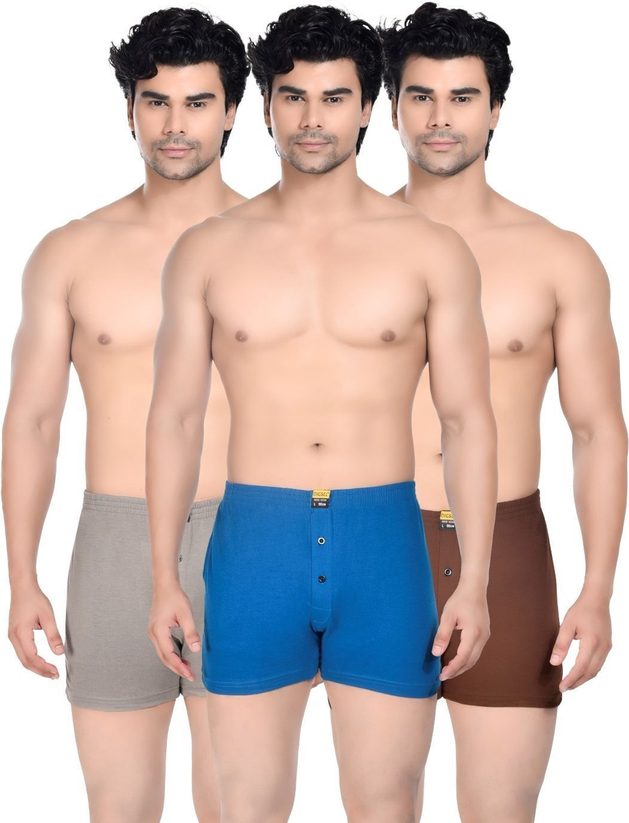 Pack of 3 Self Design Men Multicolor Basic Shorts