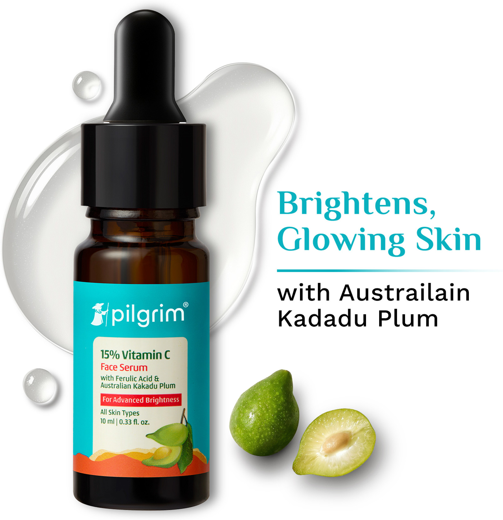 Pilgrim 15% Vitamin C Serum For Glowing Face , Brightening Skin & Reduce Pigmentation