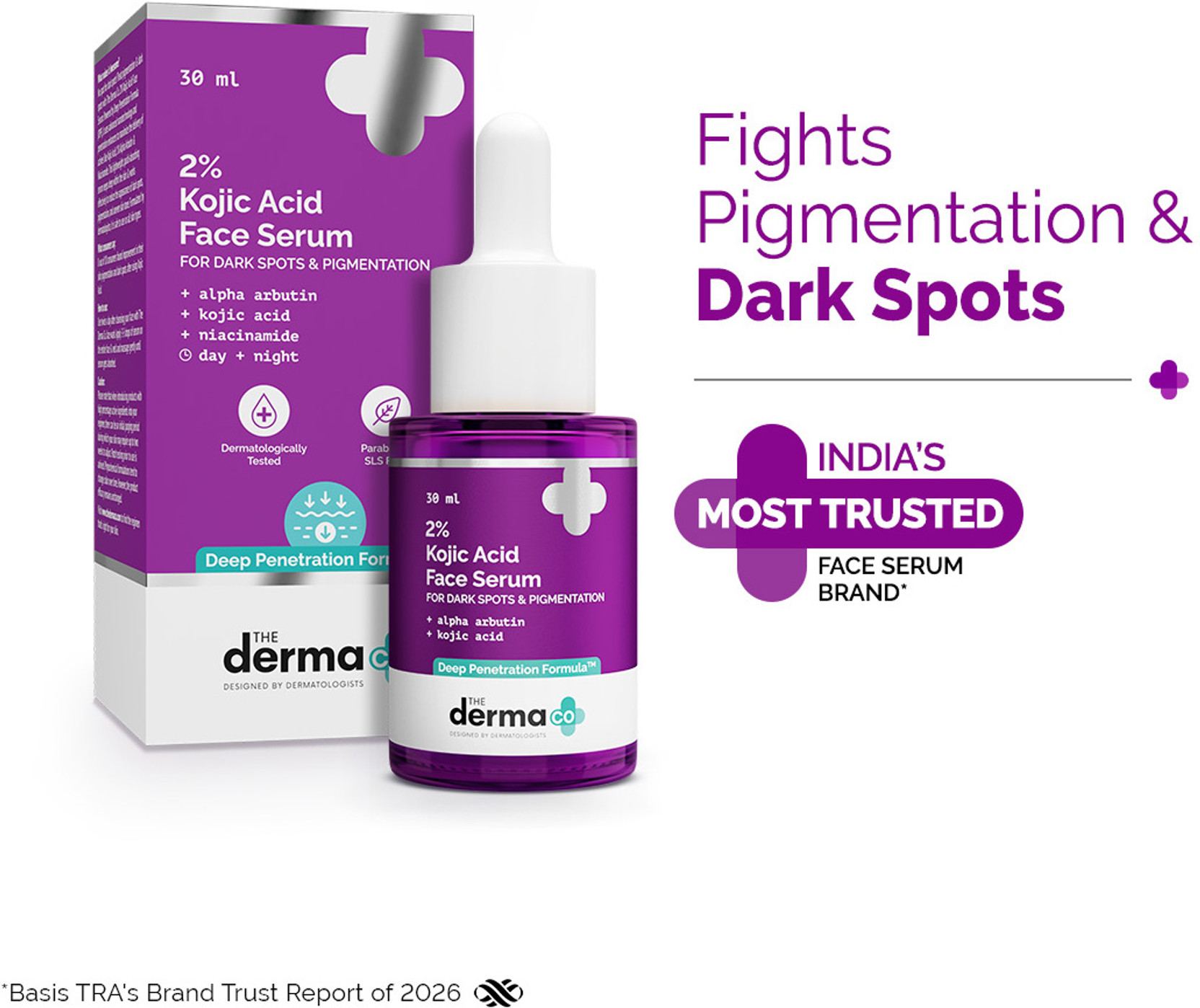The Derma Co 2% Kojic Acid Face Serum with 1% Alpha Arbutin & Niacinamide for Dark Spots, Blemishes And Pigmentation
