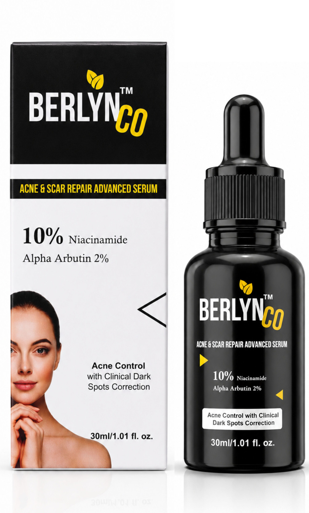 BERLYNCO Berlynco 10% Niacinamide + Brightening Actives Acne Care & Dark Spot Corrector Face Serum 30 ml
