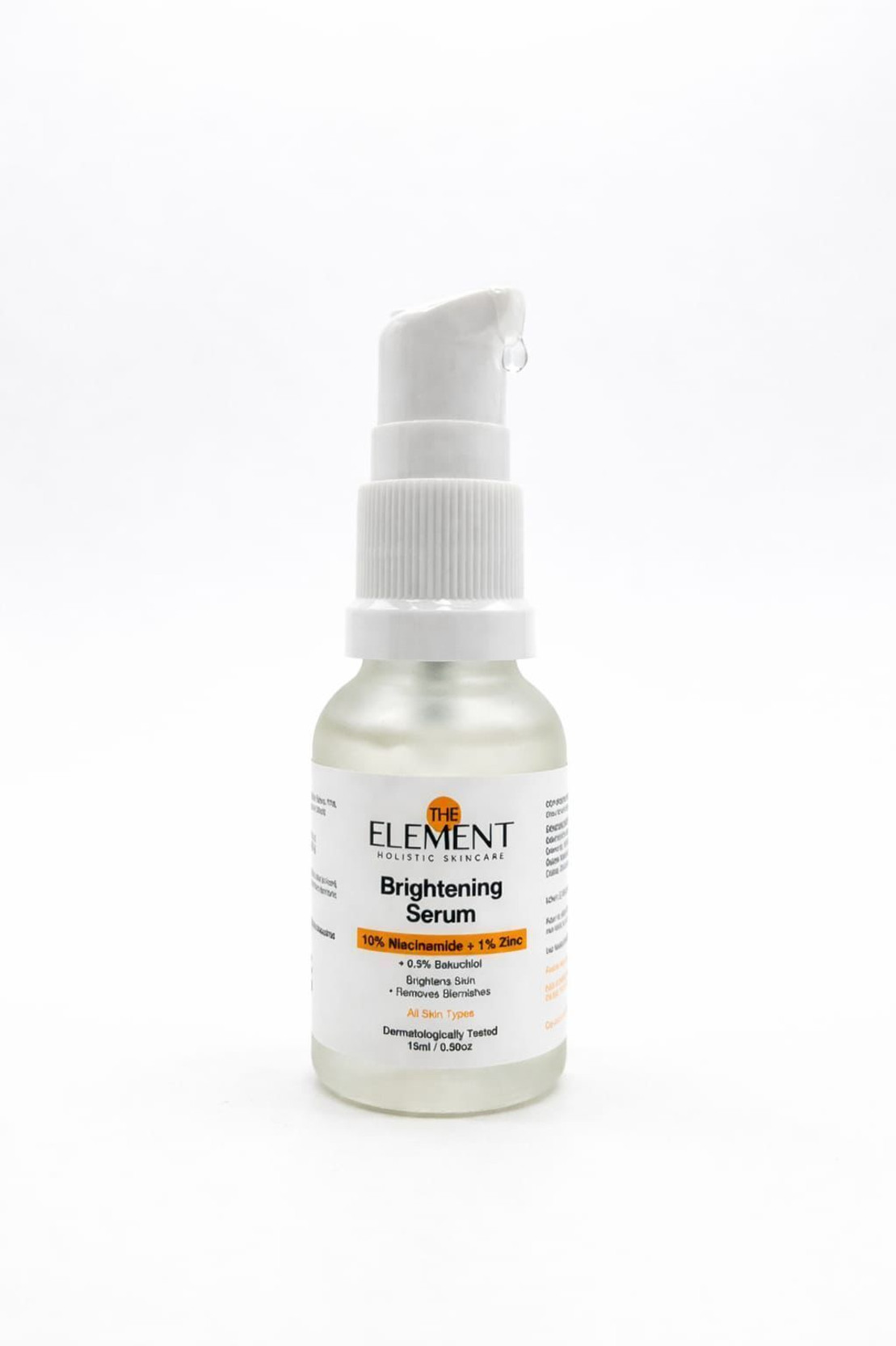 the element The Element 10% Niacinamide Serum with 1% Zinc PCA, 0.5% Bakuchiol, Moringa & Tulsi Extract | Brightening Face Serum for Glowing Skin, Acne Marks, Dark Spots, Pigmentation & Oily Skin