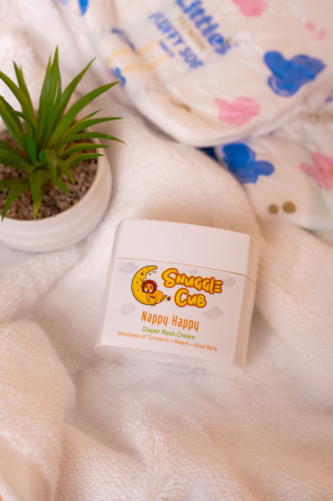 Snuggle Cub Nappy Happy Diaper Rash Cream | Zinc Oxide, Aloe Vera, Shea Butter & Neem