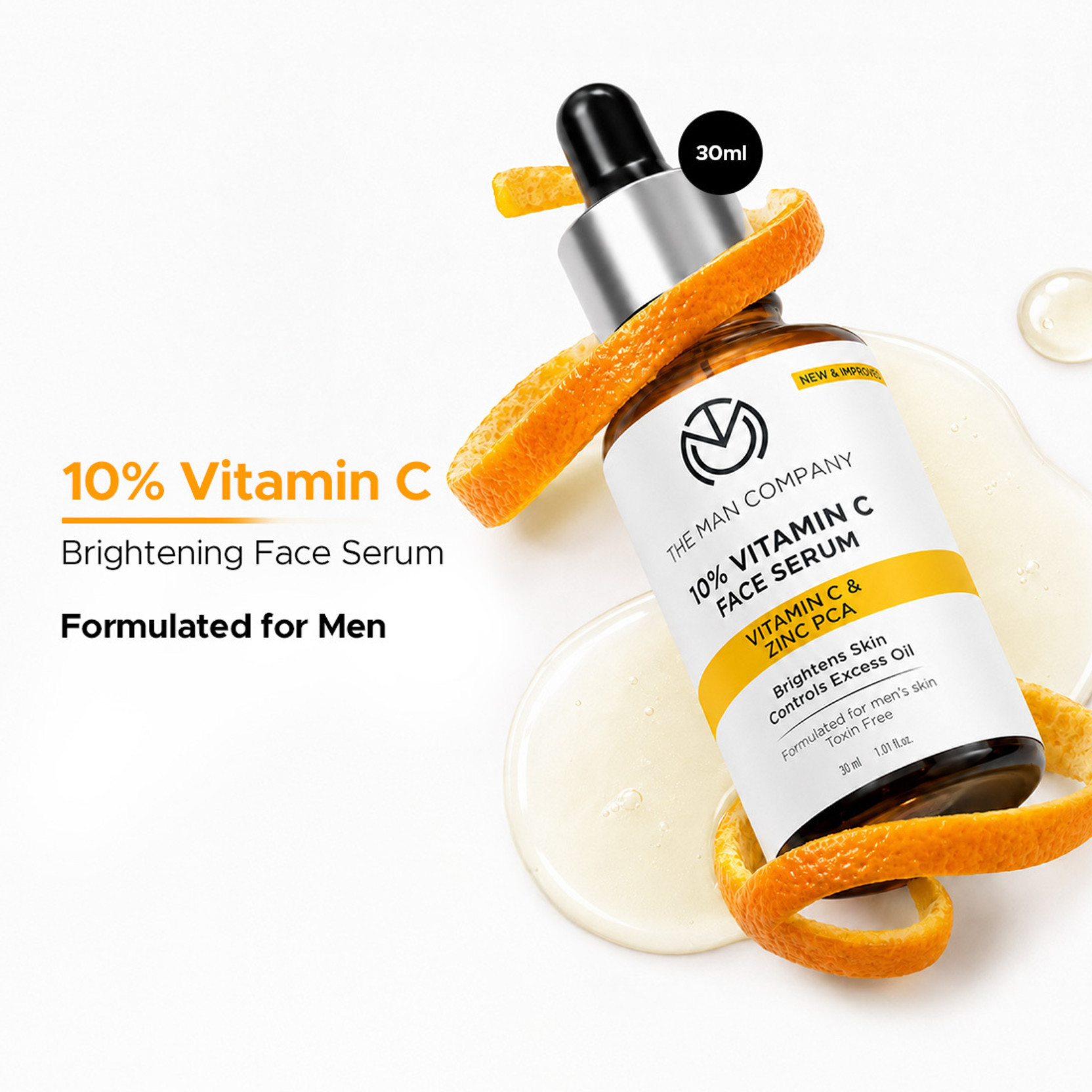 THE MAN COMPANY Vitamin C Face serum with 40% Hyaluronic Acid for Brightening and AntiAging