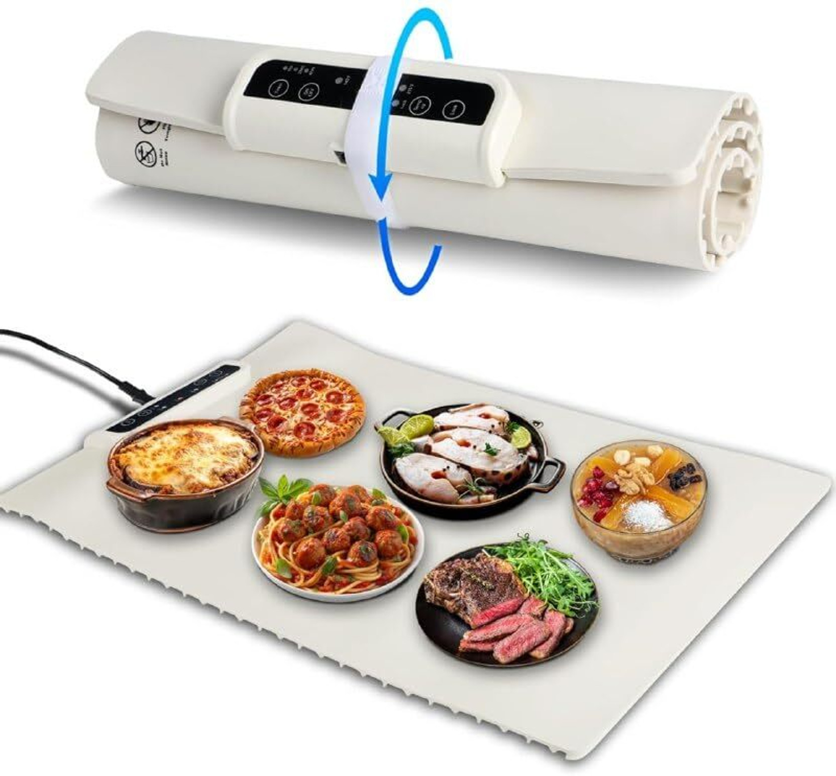 Warming Mat for Food, 36x15 Inch,White, Fast Heat, Child Lock