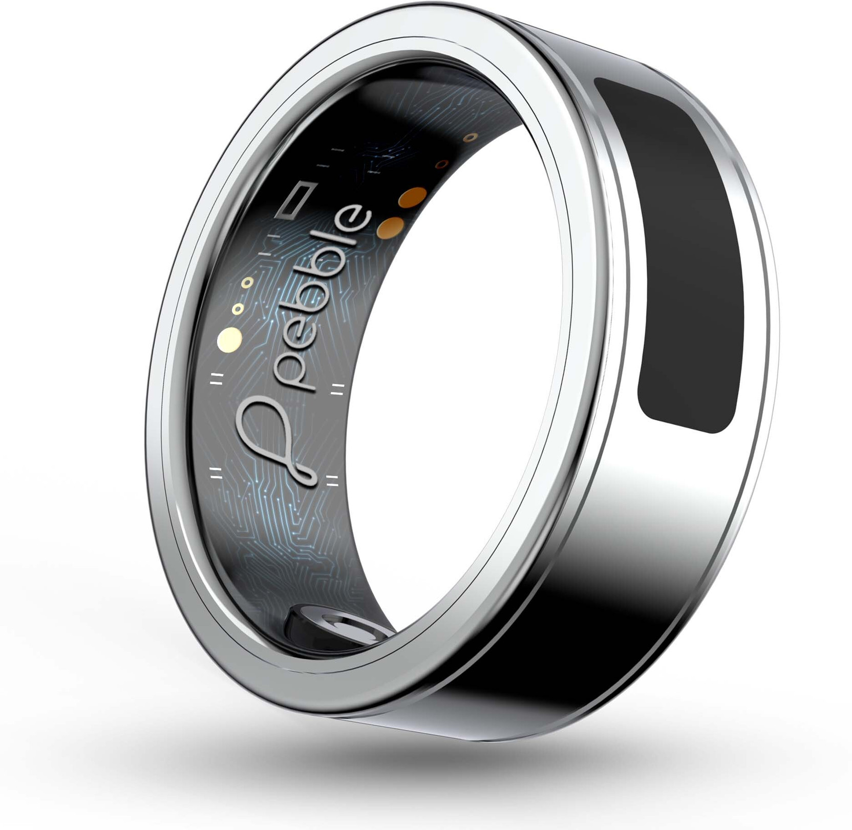 pebble Iris Smart Touch Controls, Stainless Steel Build, Health & Recovery Tracker Smart Ring