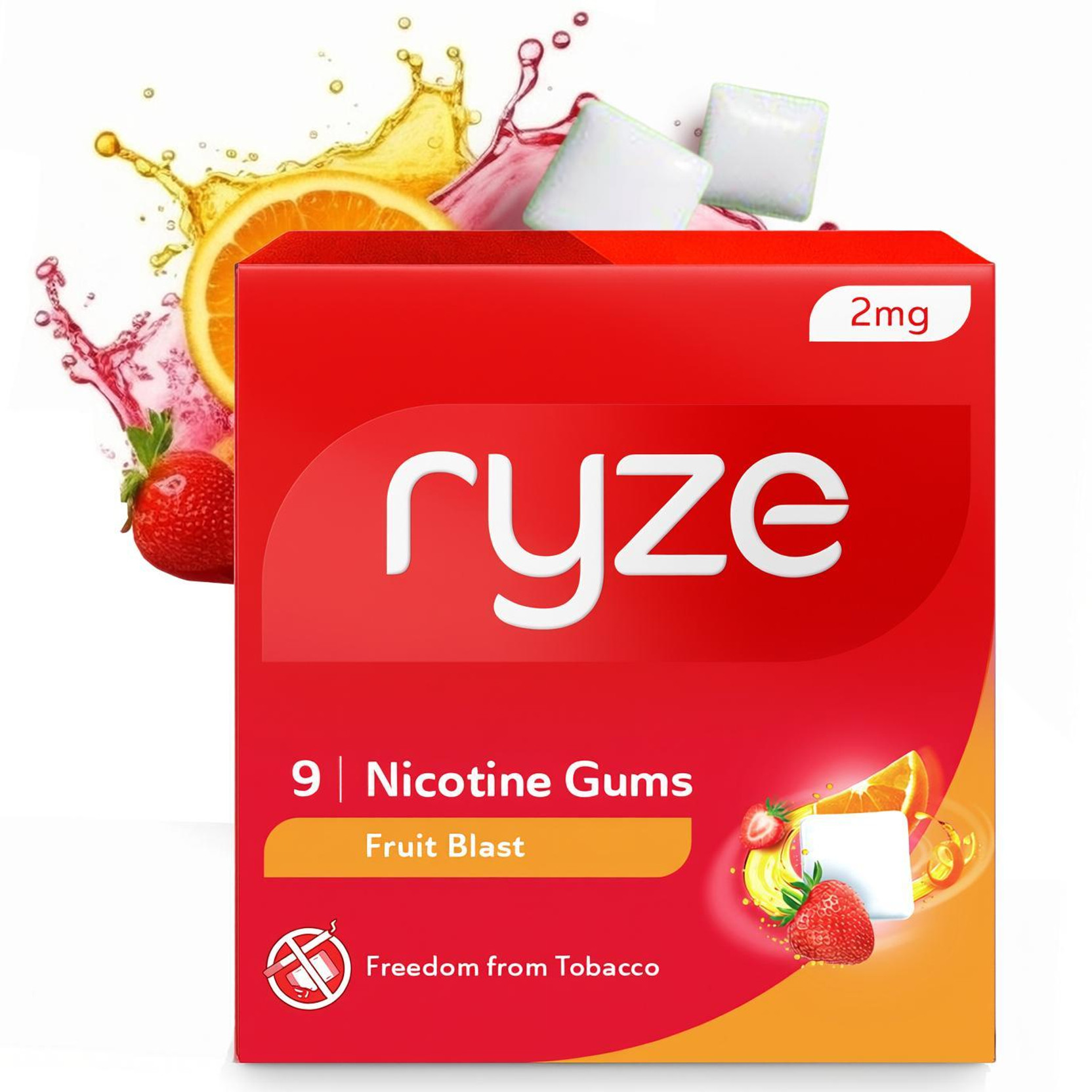 Ryze Nicotine Gum 2mg (Fruit Blast) | 9 Gums Smoking Cessations (...more