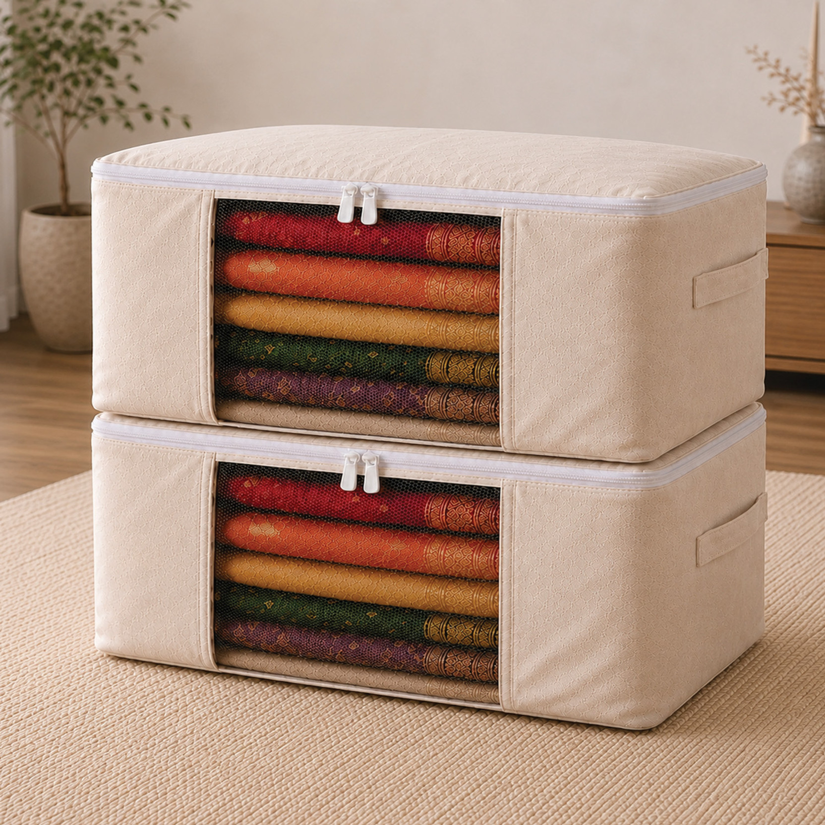 HomeStrap Cotton Clothes Storage Covers Cotton Laundry Bag