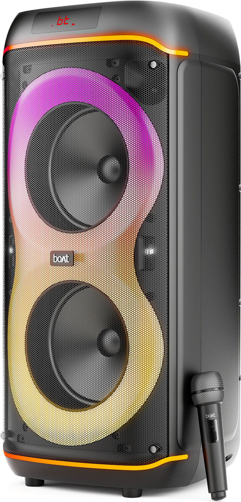 boAt PartyPal 390 Plus,Karaoke Auto-Tuner,UHF Mic,RGB LED,TWS Mode,Guitar Input Port 160 W Bluetooth Speaker