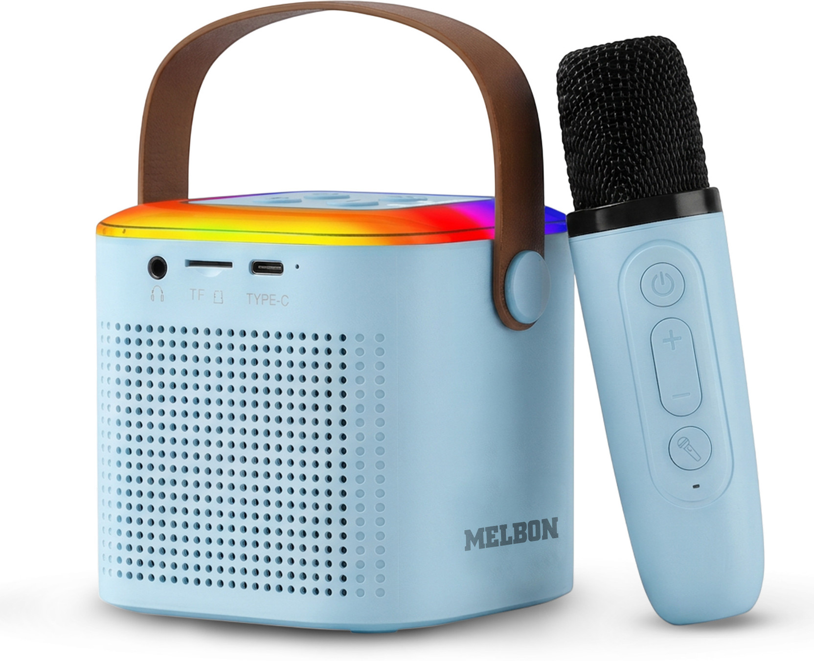 Melbon Portable Karaoke Bluetooth Speaker with Wireless Mic, RGB Lights 10 W Bluetooth Speaker