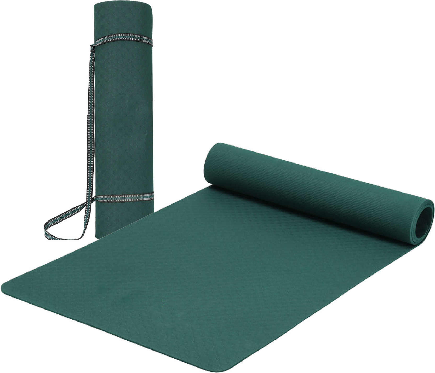 Serenity Everyday Yoga Mat & Carry Strap for Men, Women & Kids Fitness - EVA Green 6 mm Yoga Mat