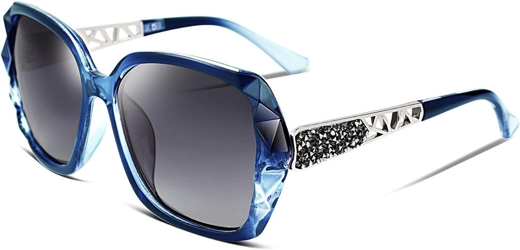 Polarized, UV Protection, Riding Glasses, Toughened Glass Lens Butterfly, Over-sized, Cat-eye Sunglasses (Free Size)