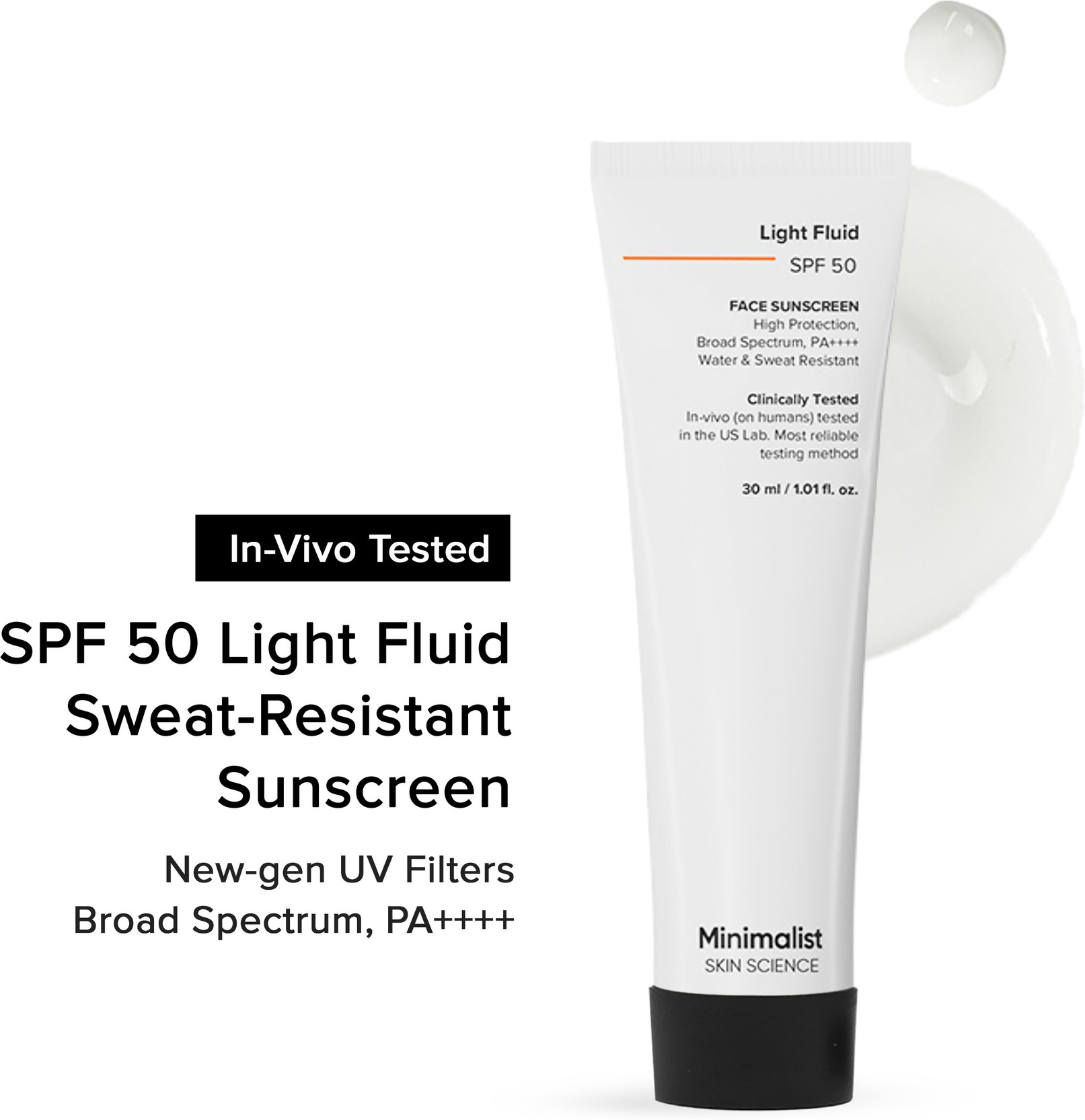 Minimalist Sunscreen - SPF 50 PA++++ SPF 50 PA++++ Light Fluid Sunscreen for Men & Women | Sun Cream for Oily Skin