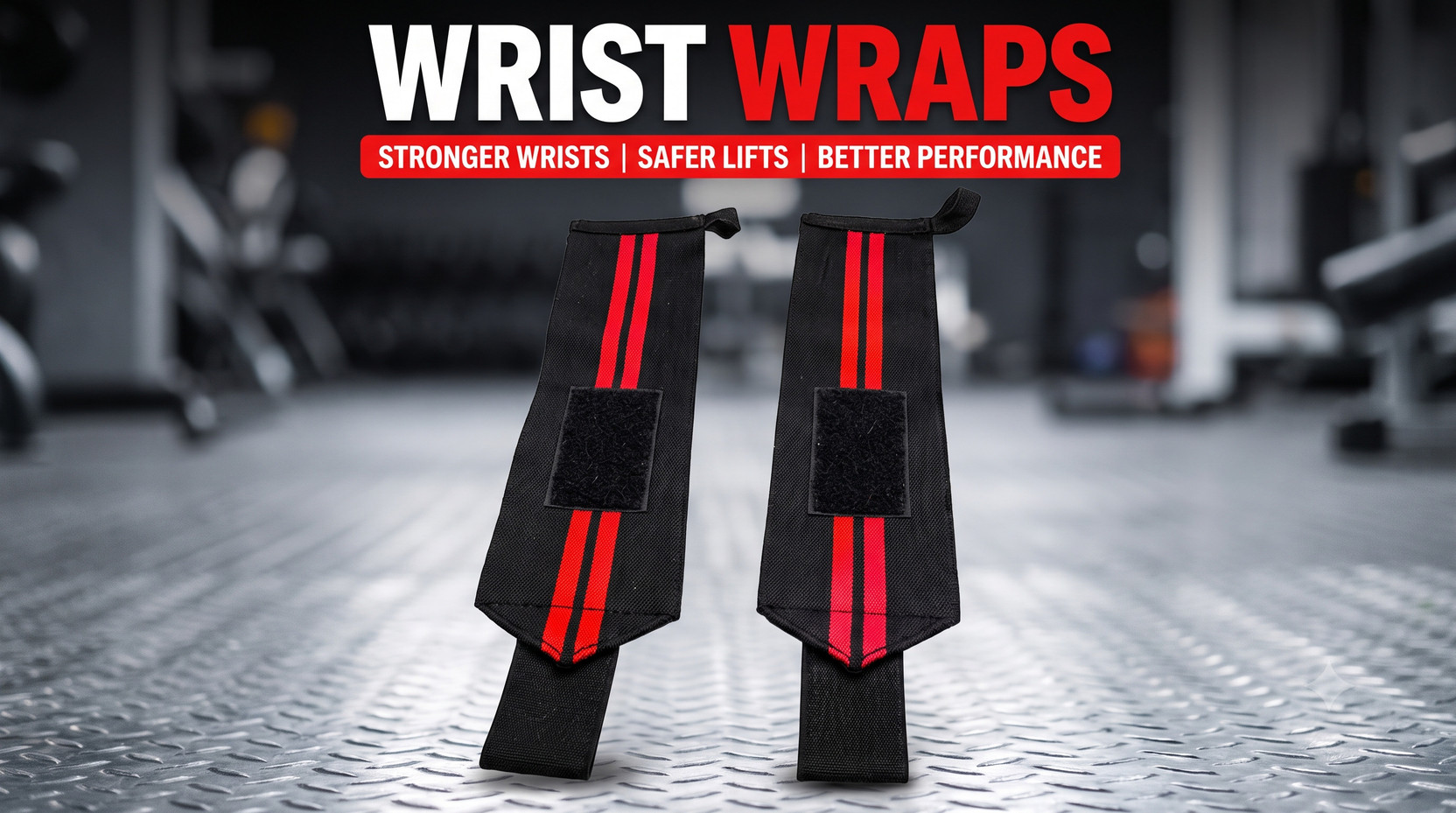 AtoZ Gym Wrist Support Band - Red & black Stripe Wrist Support