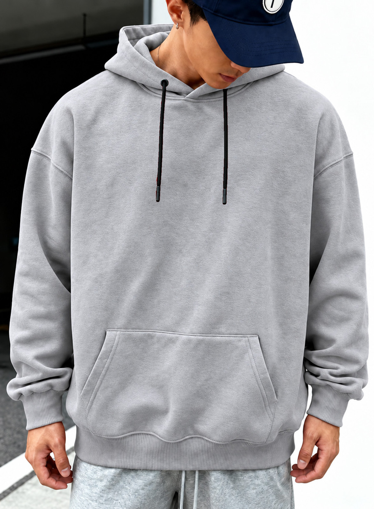 Men Full Sleeve Solid Hooded Sweatshirt