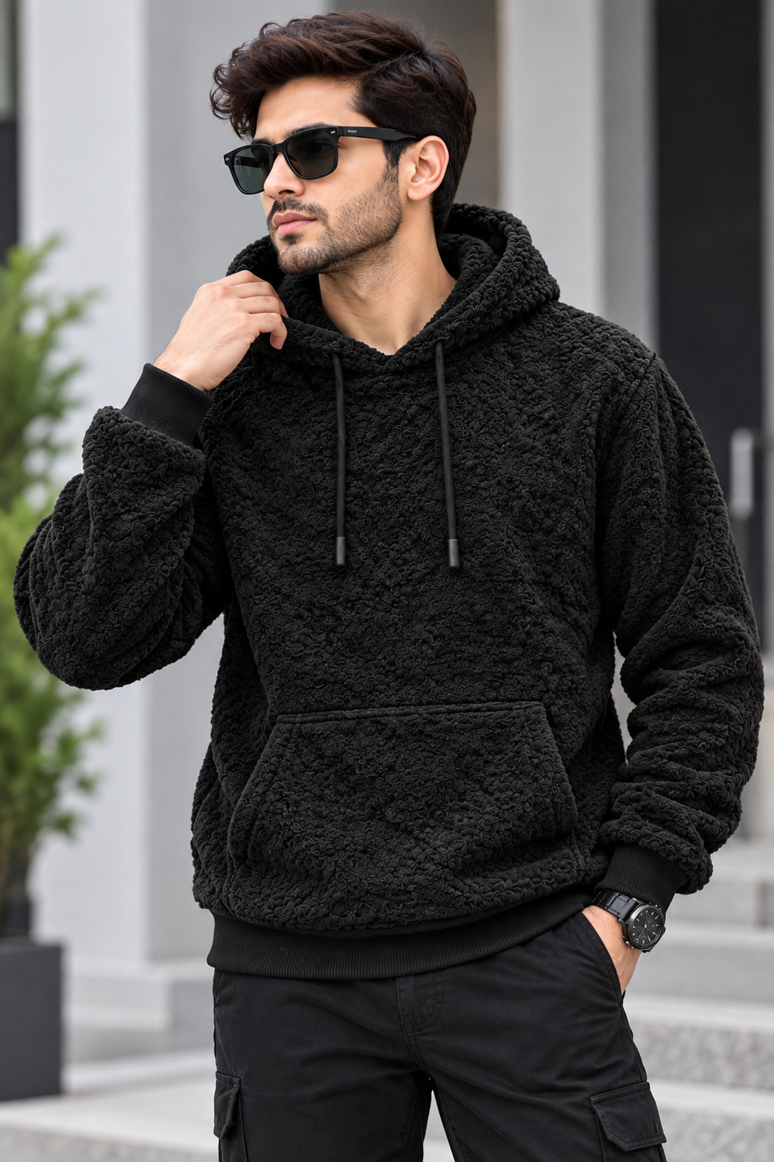 Men & Women Full Sleeve Solid Hooded Sweatshirt