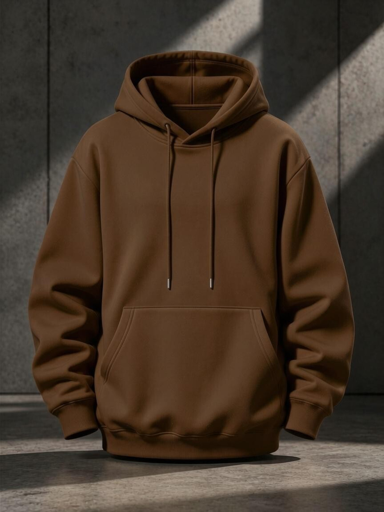 Men Full Sleeve Solid Hooded Sweatshirt