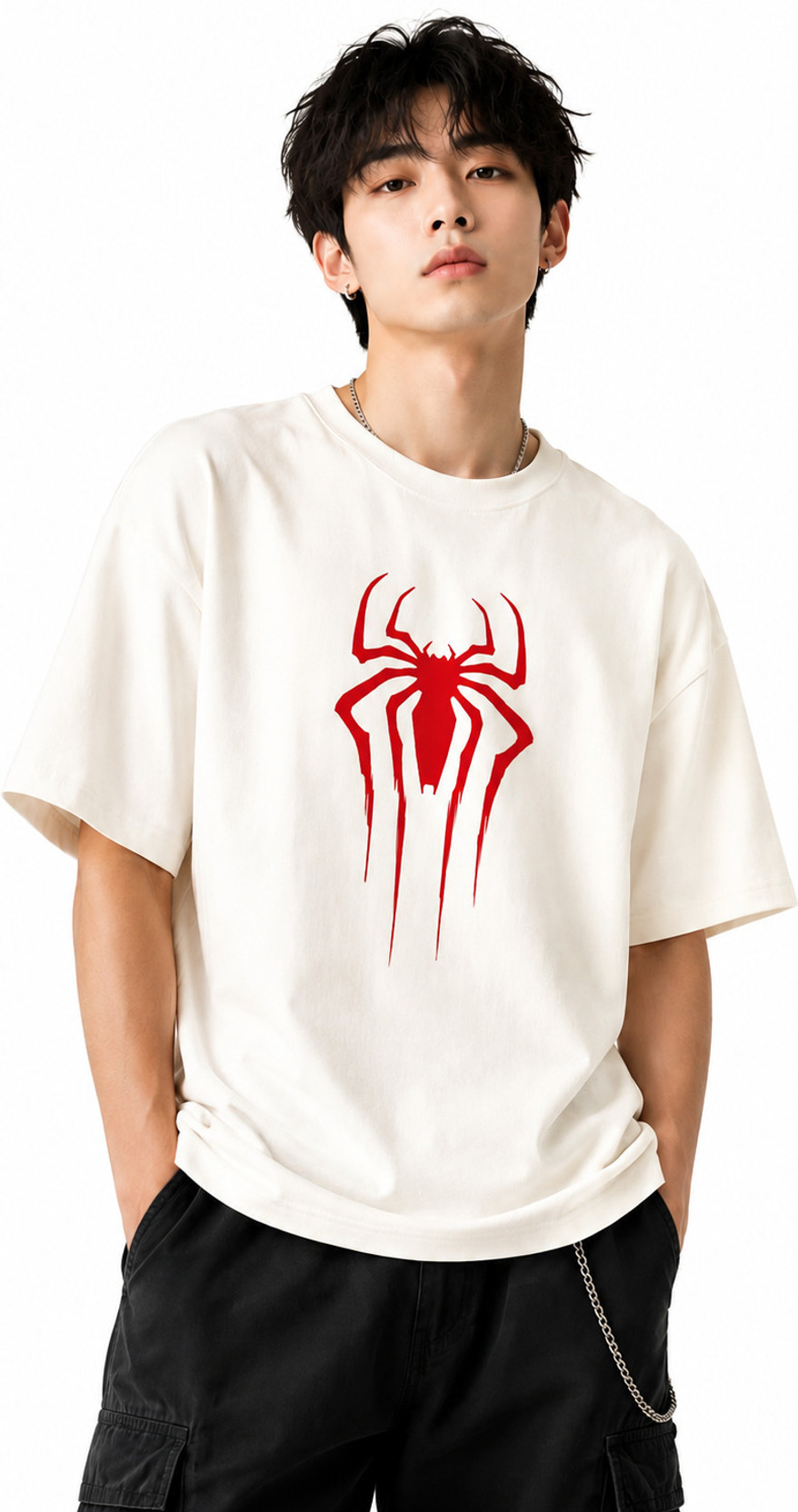 Men Graphic Print Round Neck Pure Cotton White, Red, Black T-Shirt