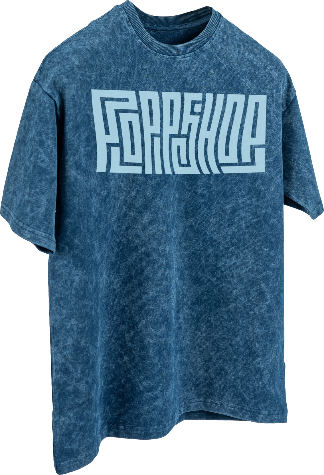 Men Printed Round Neck Pure Cotton Blue T-Shirt
