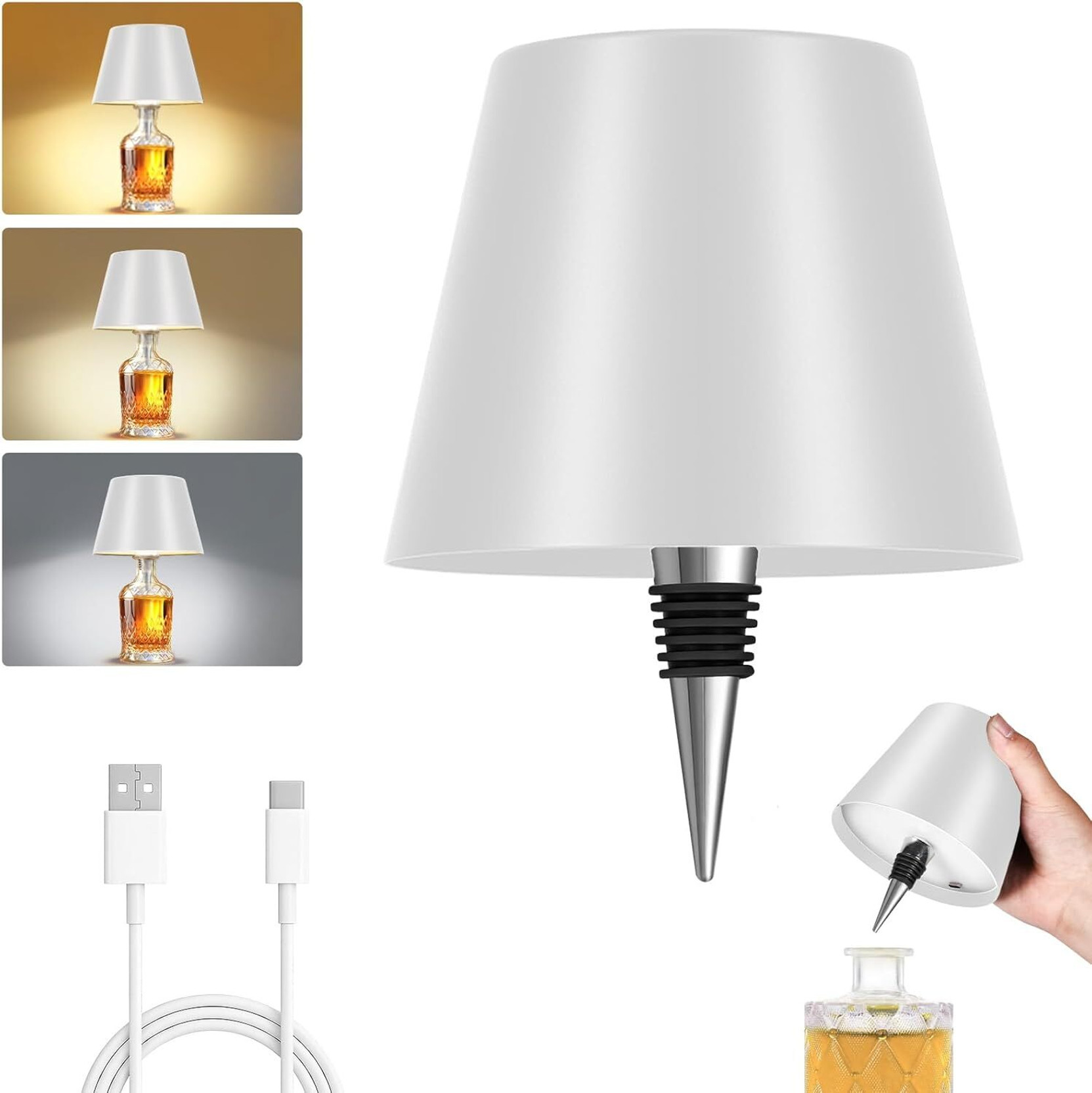 Dimmable Floor Lamp, 3 x 800LM LED Edison Bulbs Included