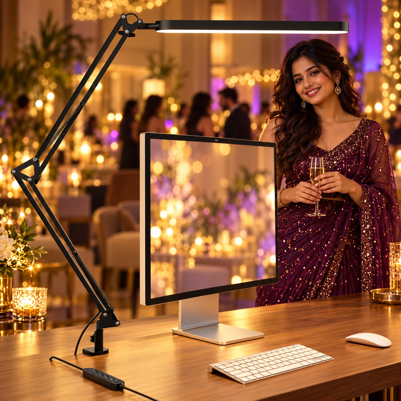 MILLETS Overhead Desk Lamp for Home Office, Architect LED Table Lamp/Eye Comfortable Night Lamp