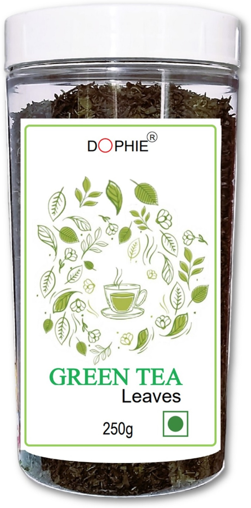 dophie Green Tea Loose Leaf 250g-Loose Green Tea Leaves for a Refreshing, Healthy Brew. Unflavoured Green Tea Plastic Bottle