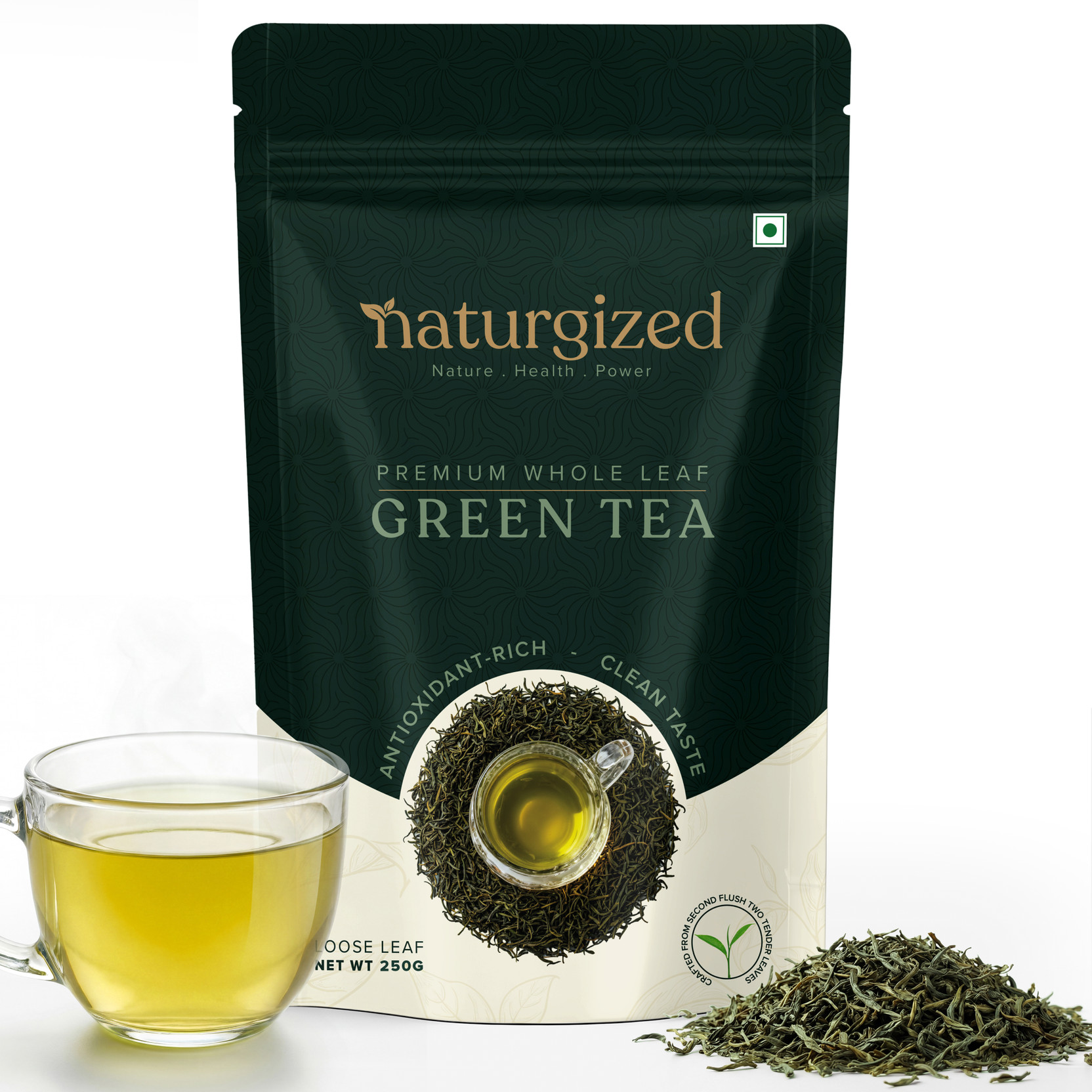 naturgized Premium whole leaf green tea Green Tea Pouch