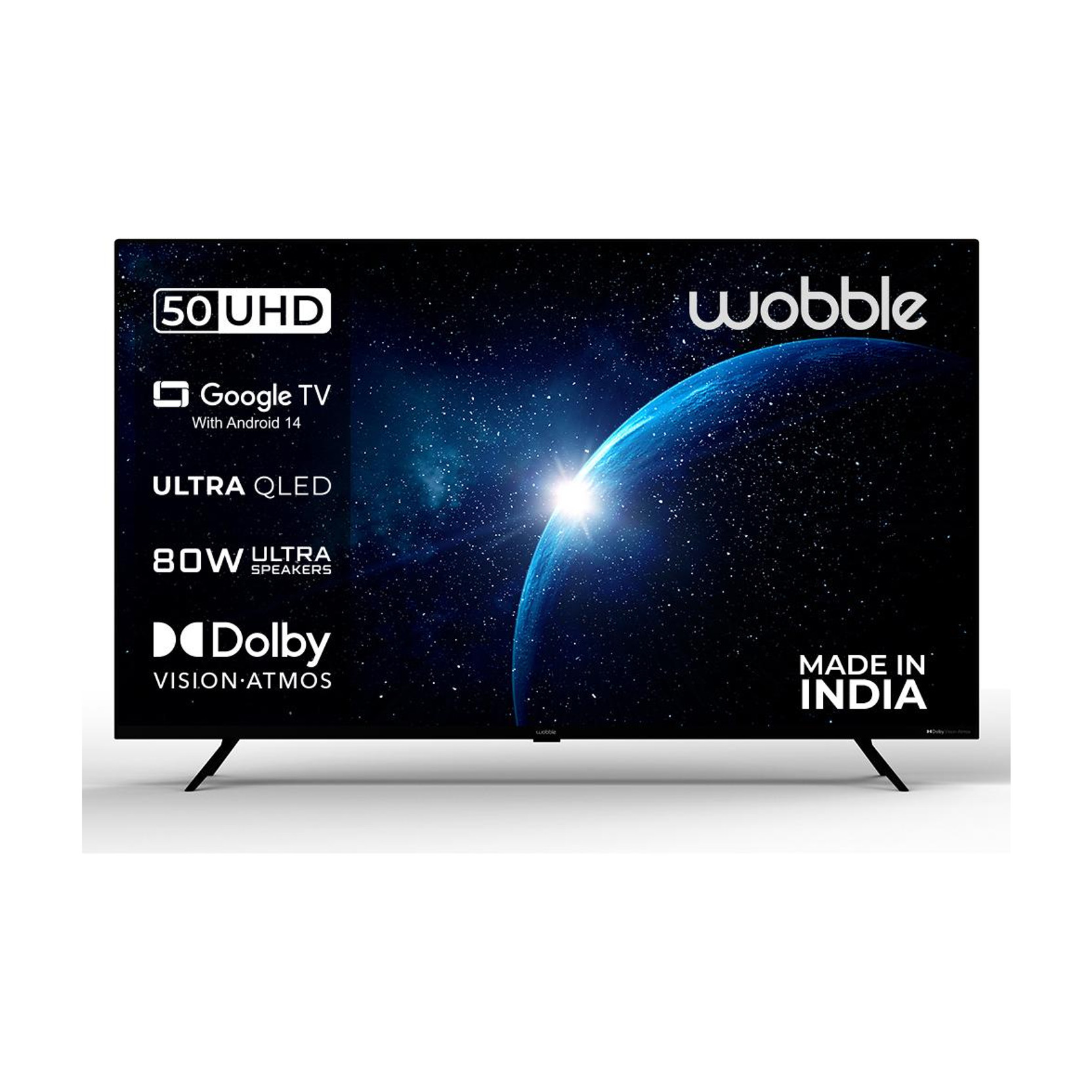 Wobble X Series 127 cm (50 inch) QLED Ultra HD (4K) Smart Google TV with MEMC Dolby Vision| 80W Dolby ...