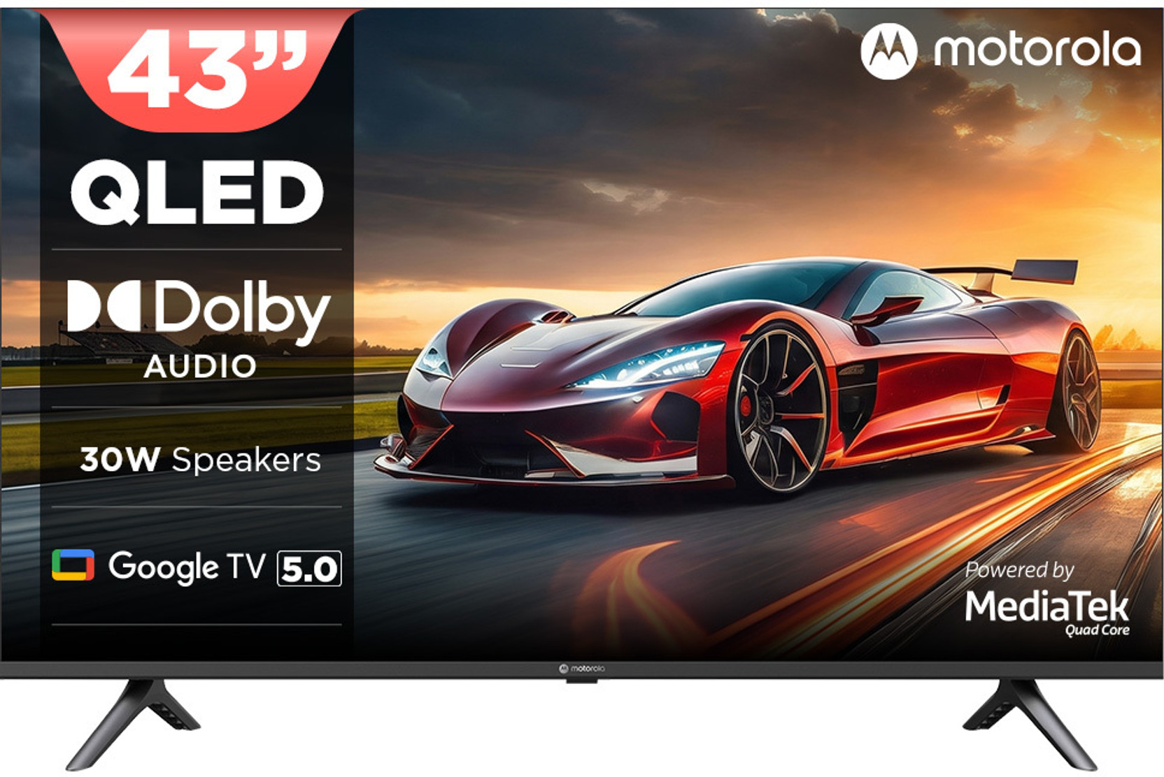 MOTOROLA 108 cm (43 inch) QLED Ultra HD (4K) Smart Google TV 2026 Edition
