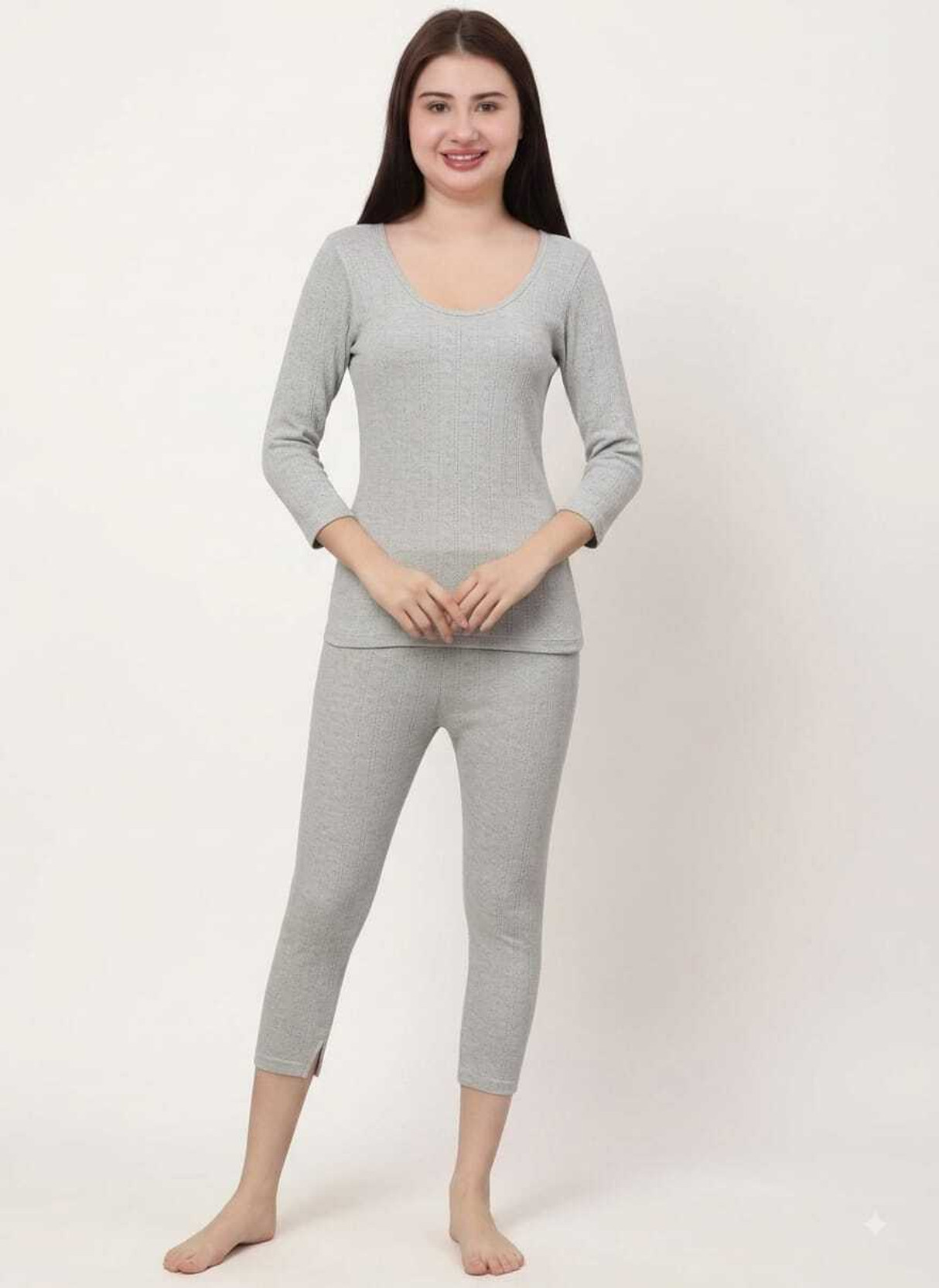 Funahme Womens Thermal Body Warmer Set | Full Sleeve Top & Bottom Set for Women Women Top - Pyjama Set Thermal