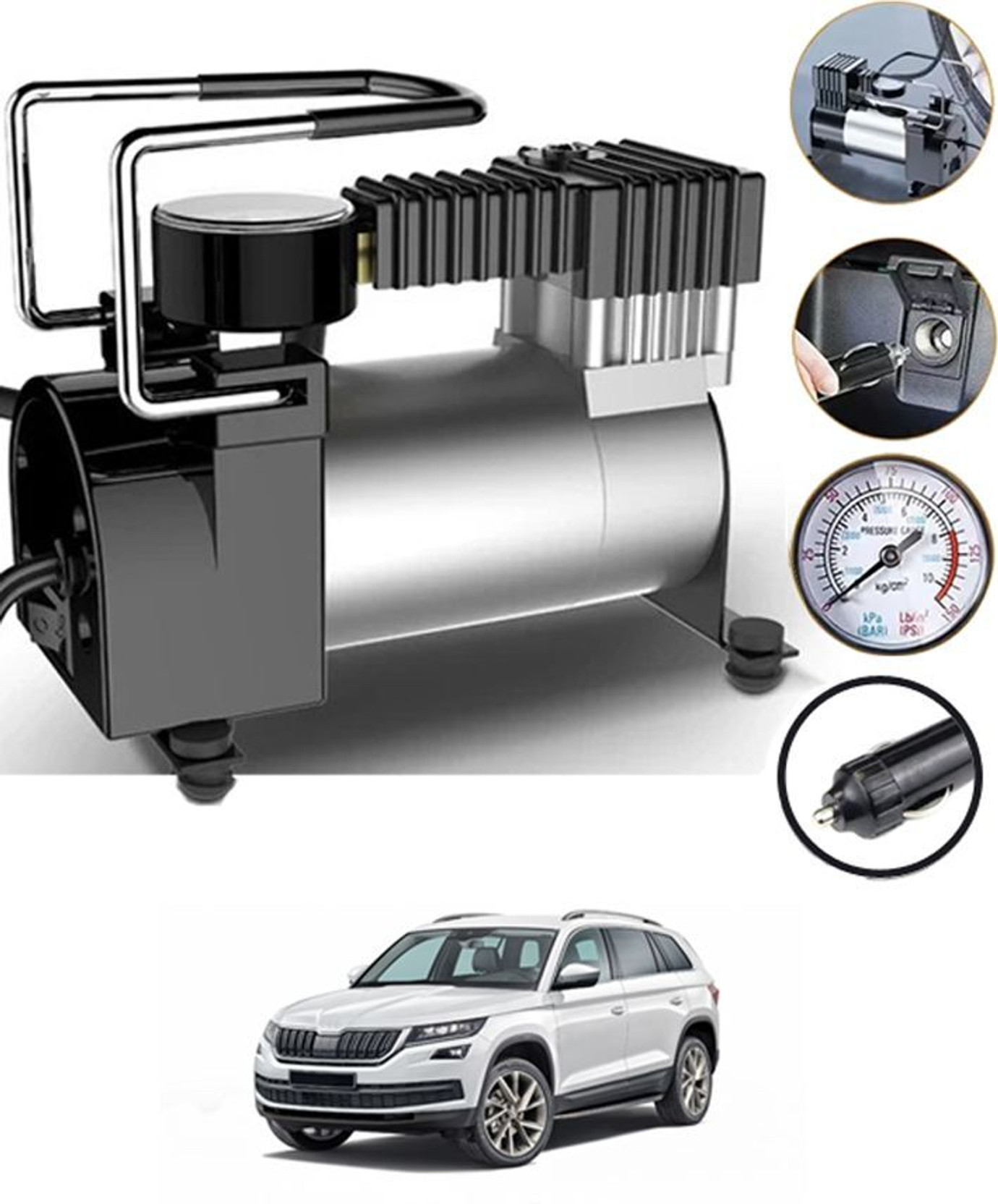 Viga mart Compact Tire Air Pump | Portable | M1A98 150 psi Tyre Air Pump for Car & Bike