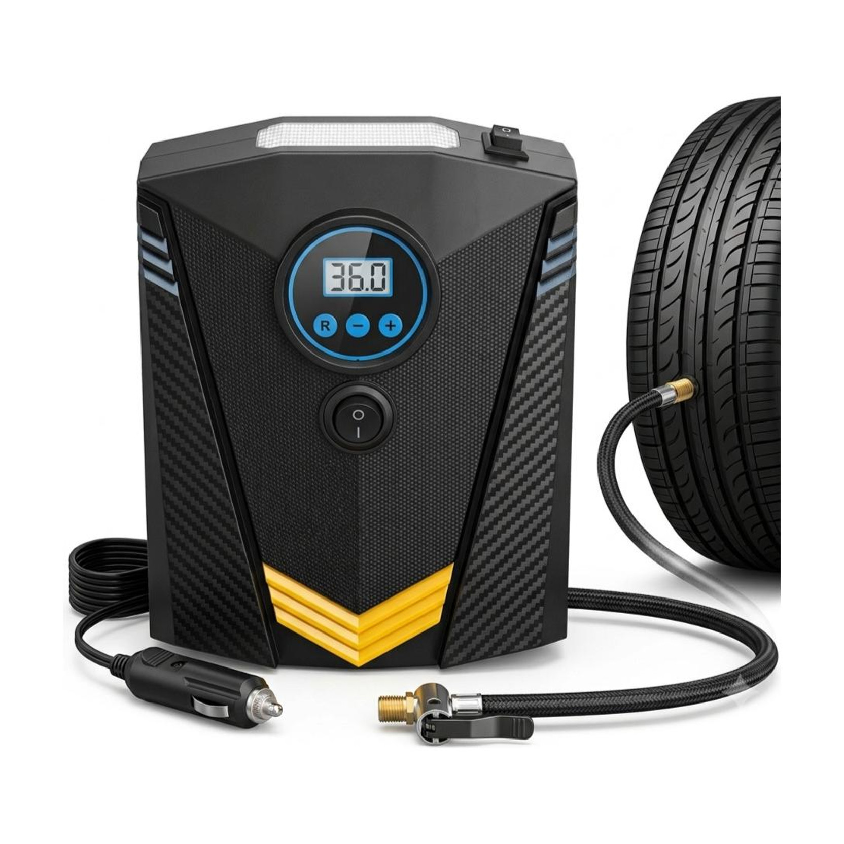 inveXo Digital Car Tyre Inflator Smart-Portable 150 psi Tyre Air Pump for Car & Bike
