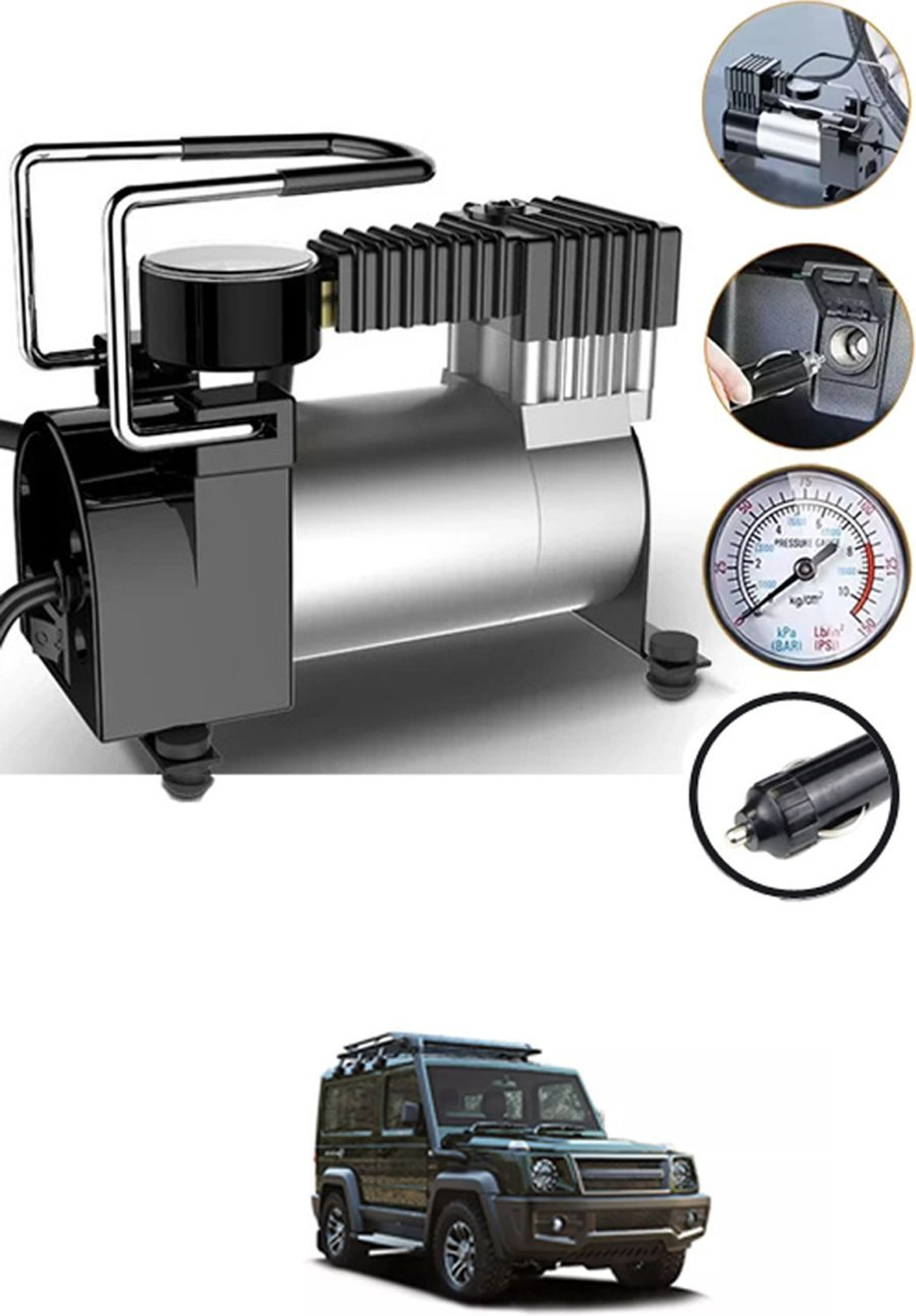 Viga mart Compact Tire Air Pump | Portable | N2A39 150 psi Tyre Air Pump for Car & Bike