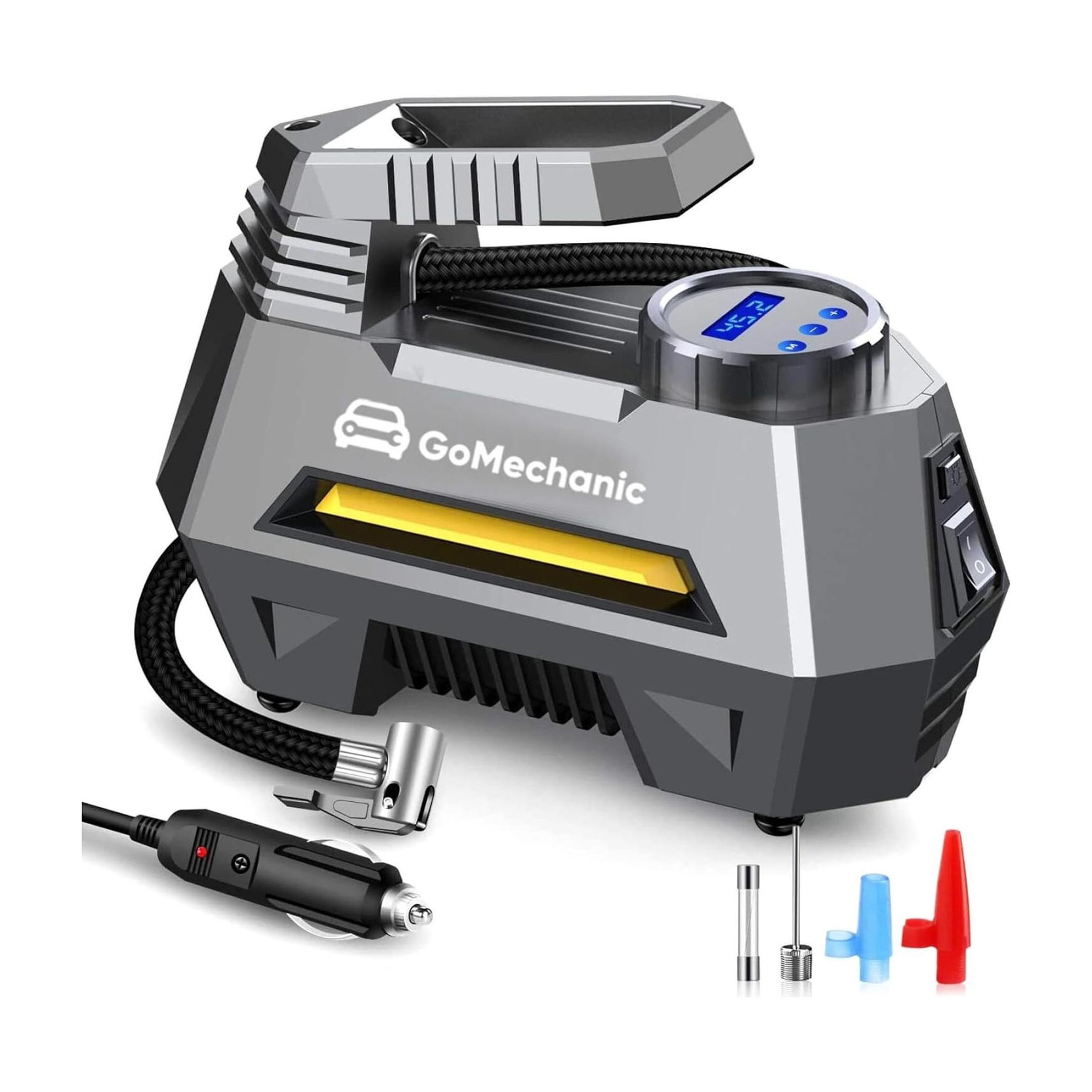 GoMechanic Gusto T2 150 psi Tyre Air Pump for Car & Bike