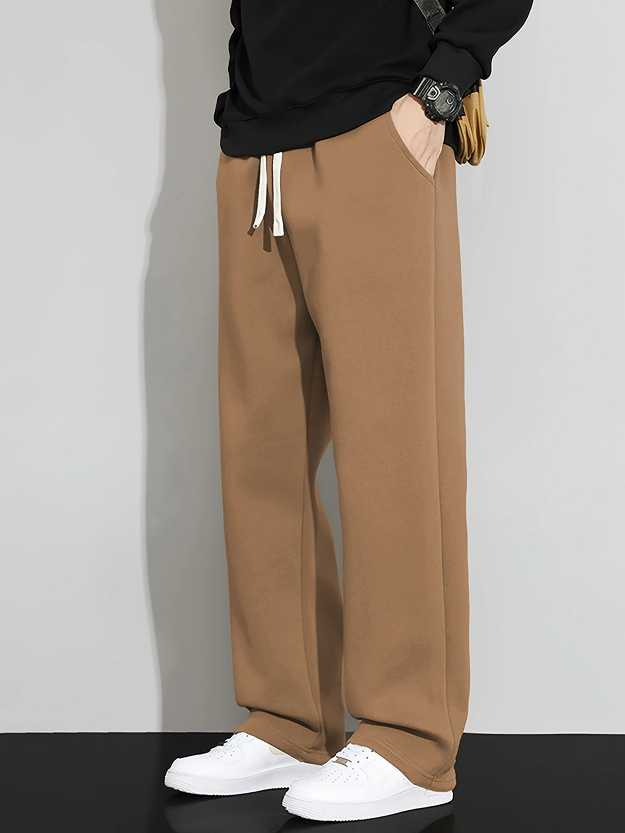 Men Solid Brown Track Pants