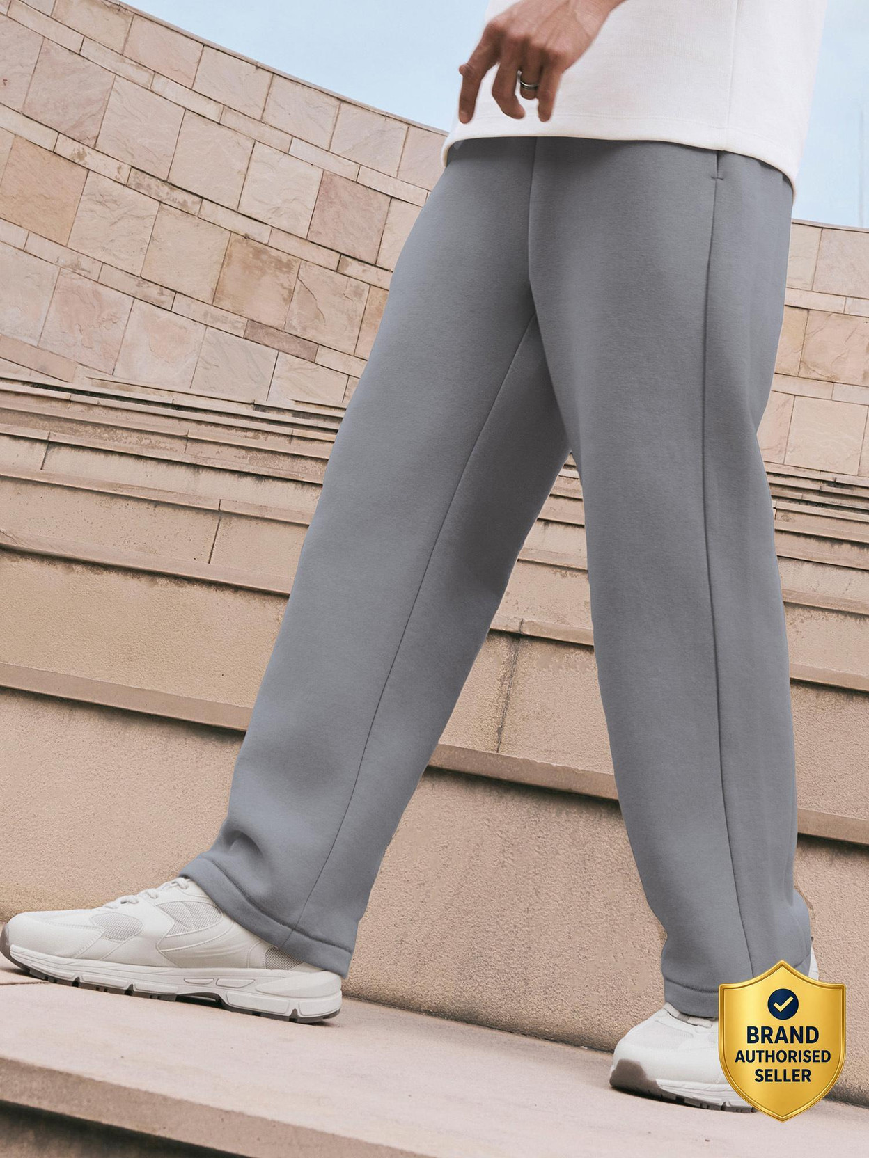 Pulse Cotton Sweatpants Men Solid Grey Track Pants