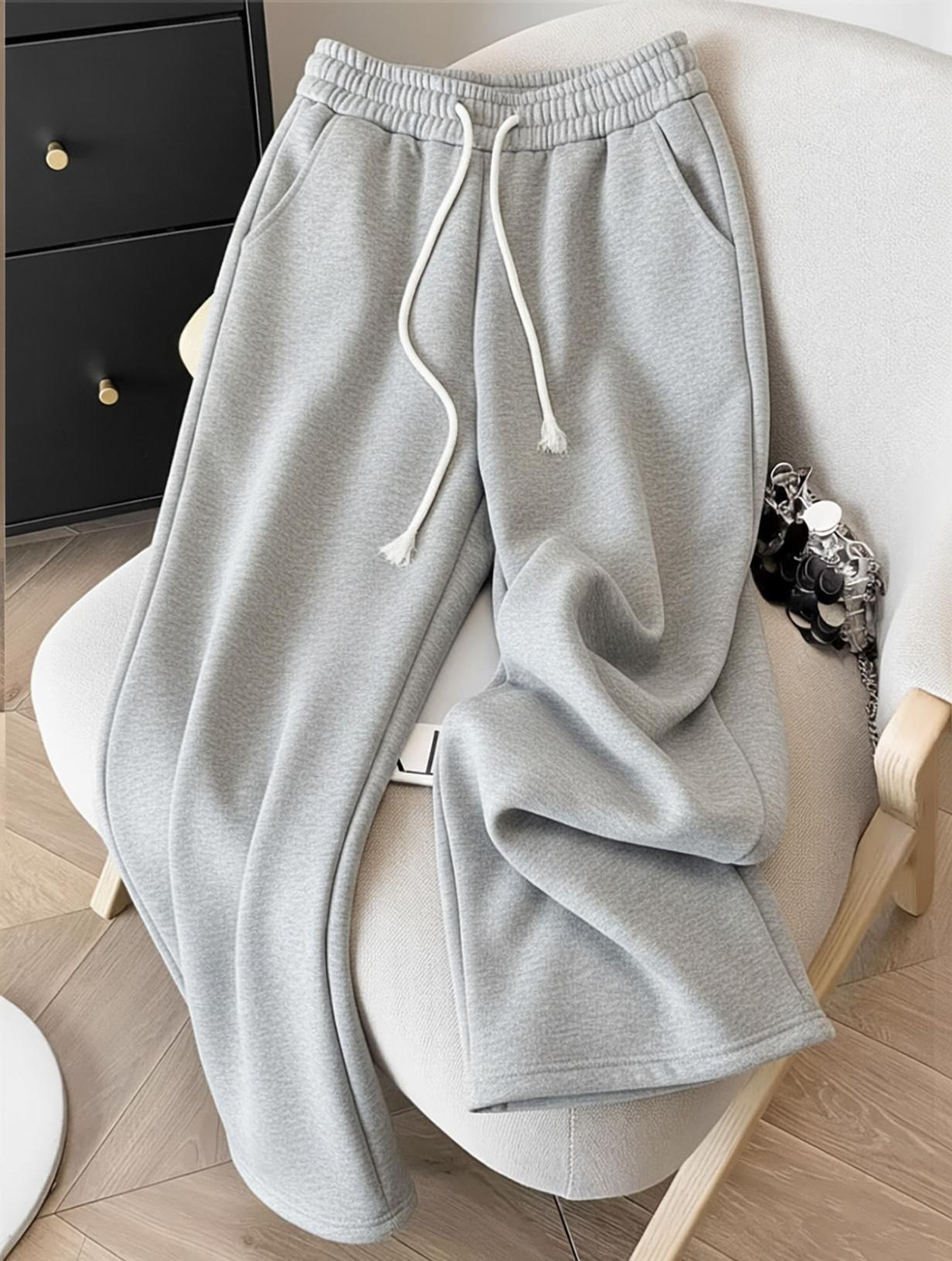 Men & Women Solid, Striped Grey Track Pants