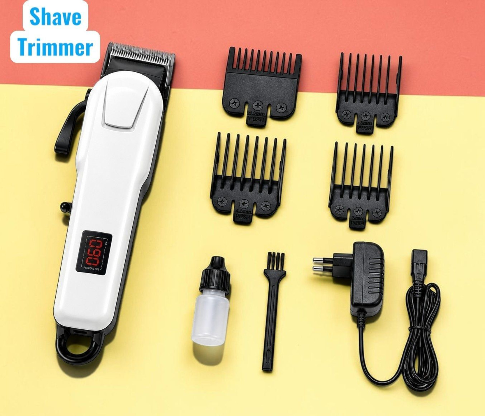KEMMIE X194 Men's Electric Trimmer Rechargeable Cordless Beard Hair Trimmer Fully Waterproof Trimmer 240 min  Runtime 4 Length Settings