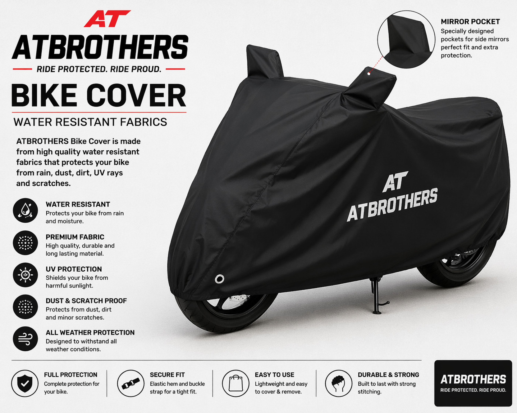 malti Waterproof Two Wheeler Cover for Universal For Bike