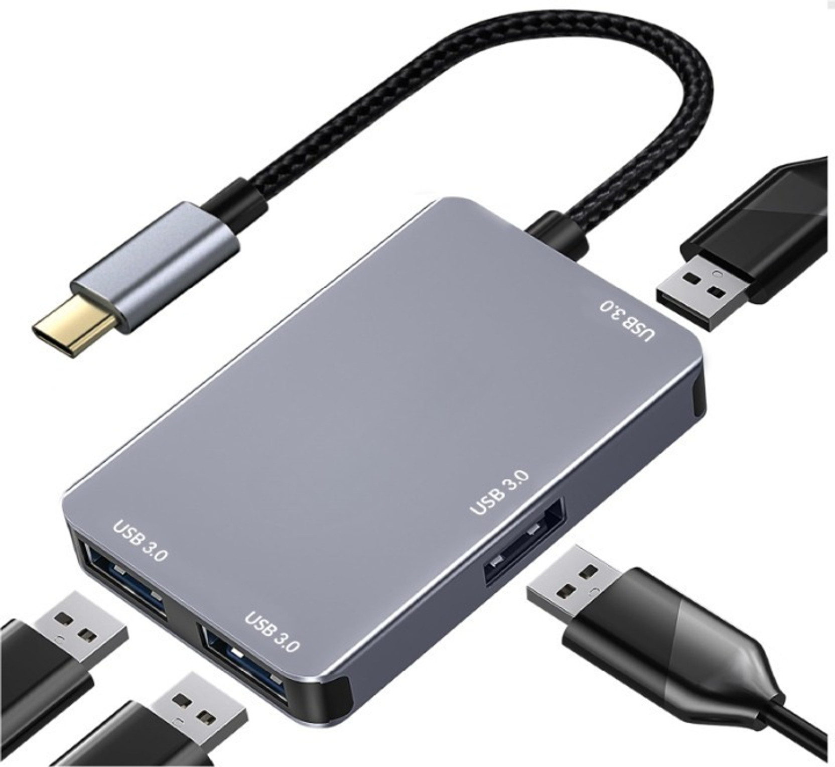 Aliens 4-in-1 USB C 3.0 HUB, Type C to USB A HUB Splitter Extender, Docking Station,5Gbps Data Sync Speed,MultiPort Adapter for MacBook,Laptop,PC USB Hub